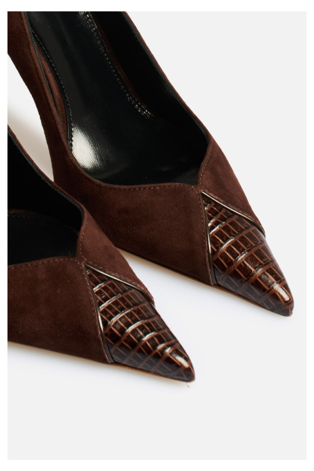 ELISABETTA FRANCHI Décolleté Suede Coccodrillo-Coffee