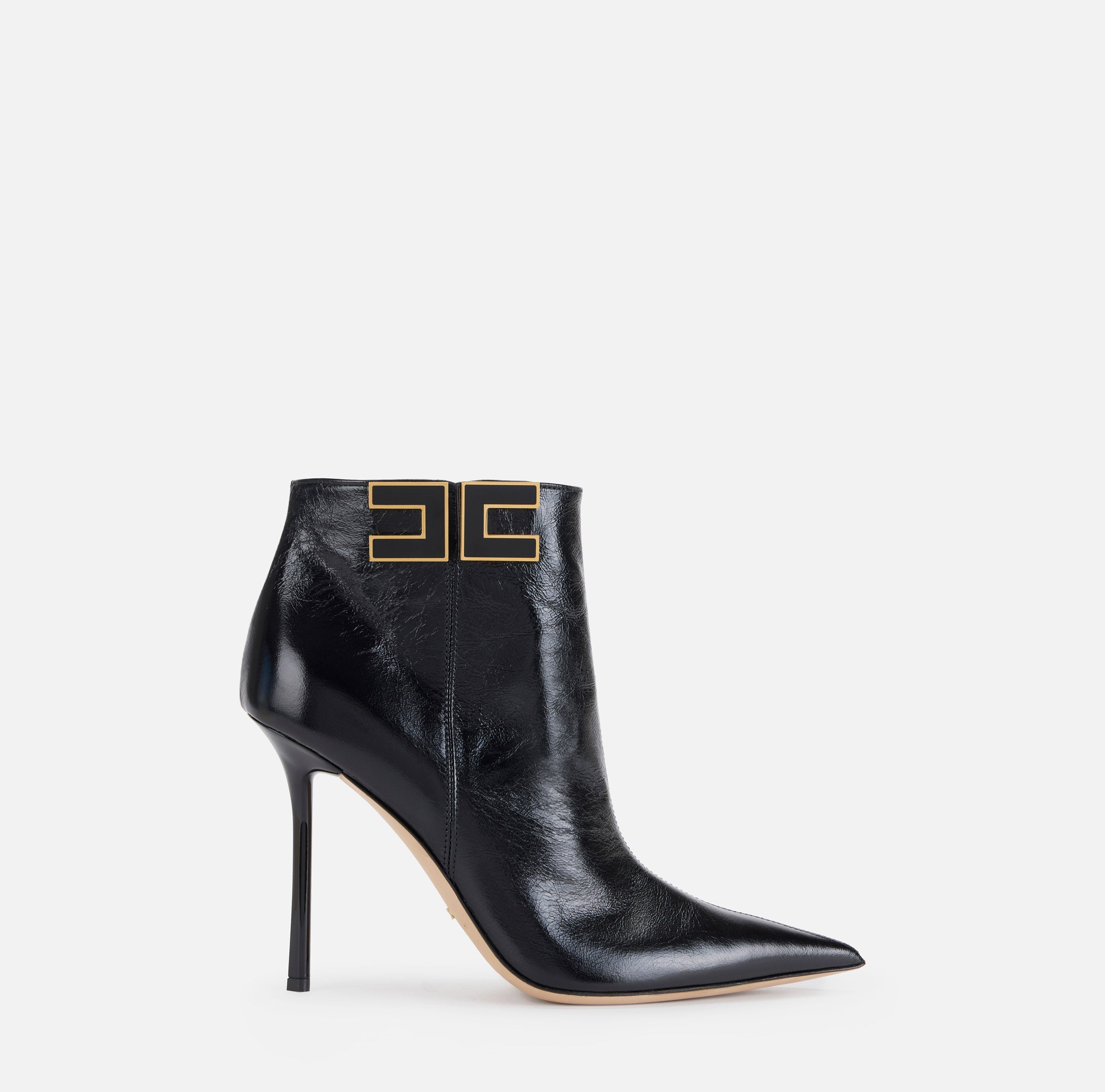 ELISABETTA FRANCHI Stivaletto Pelle Logo-Nero