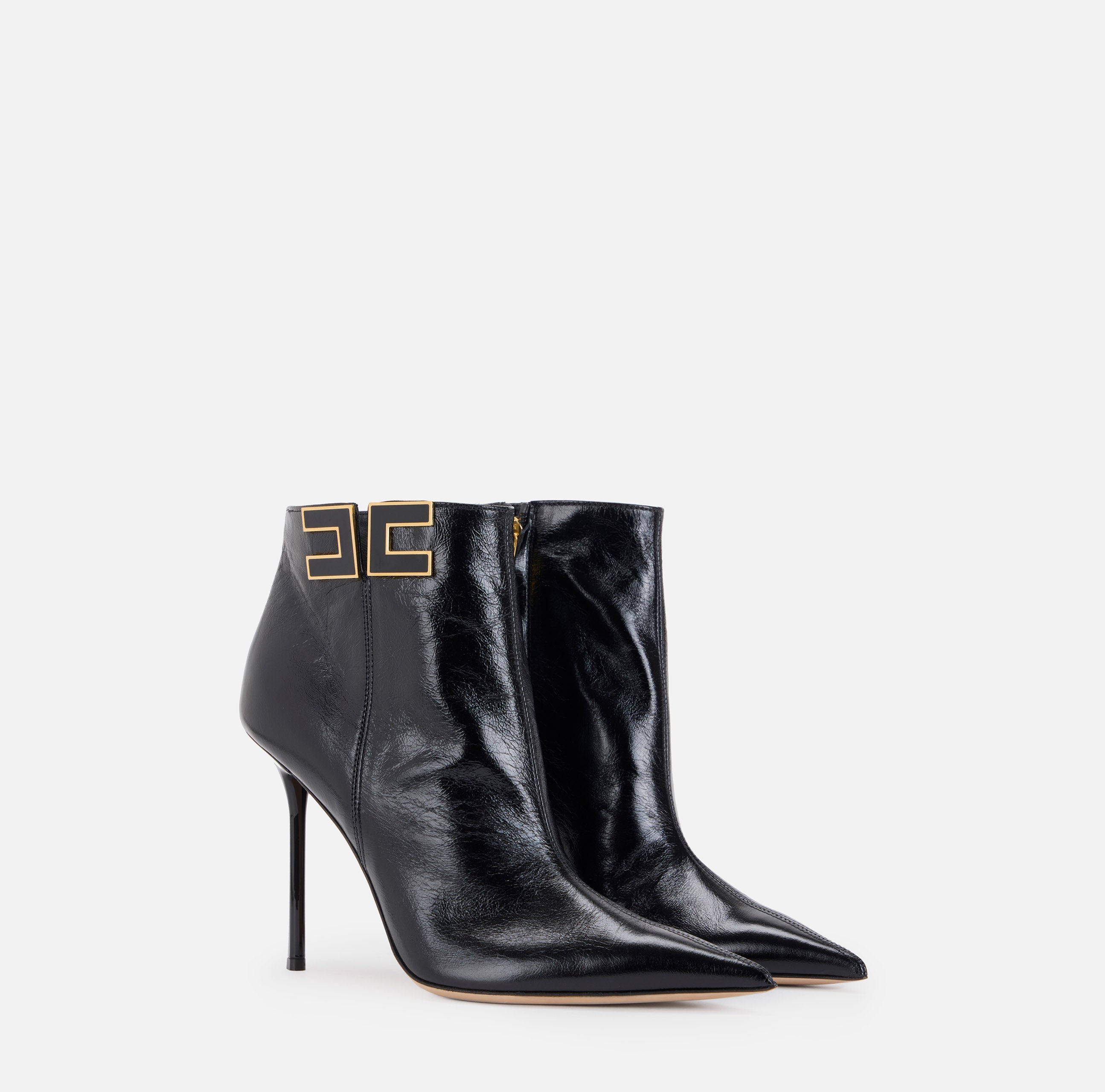 ELISABETTA FRANCHI Stivaletto Pelle Logo-Nero