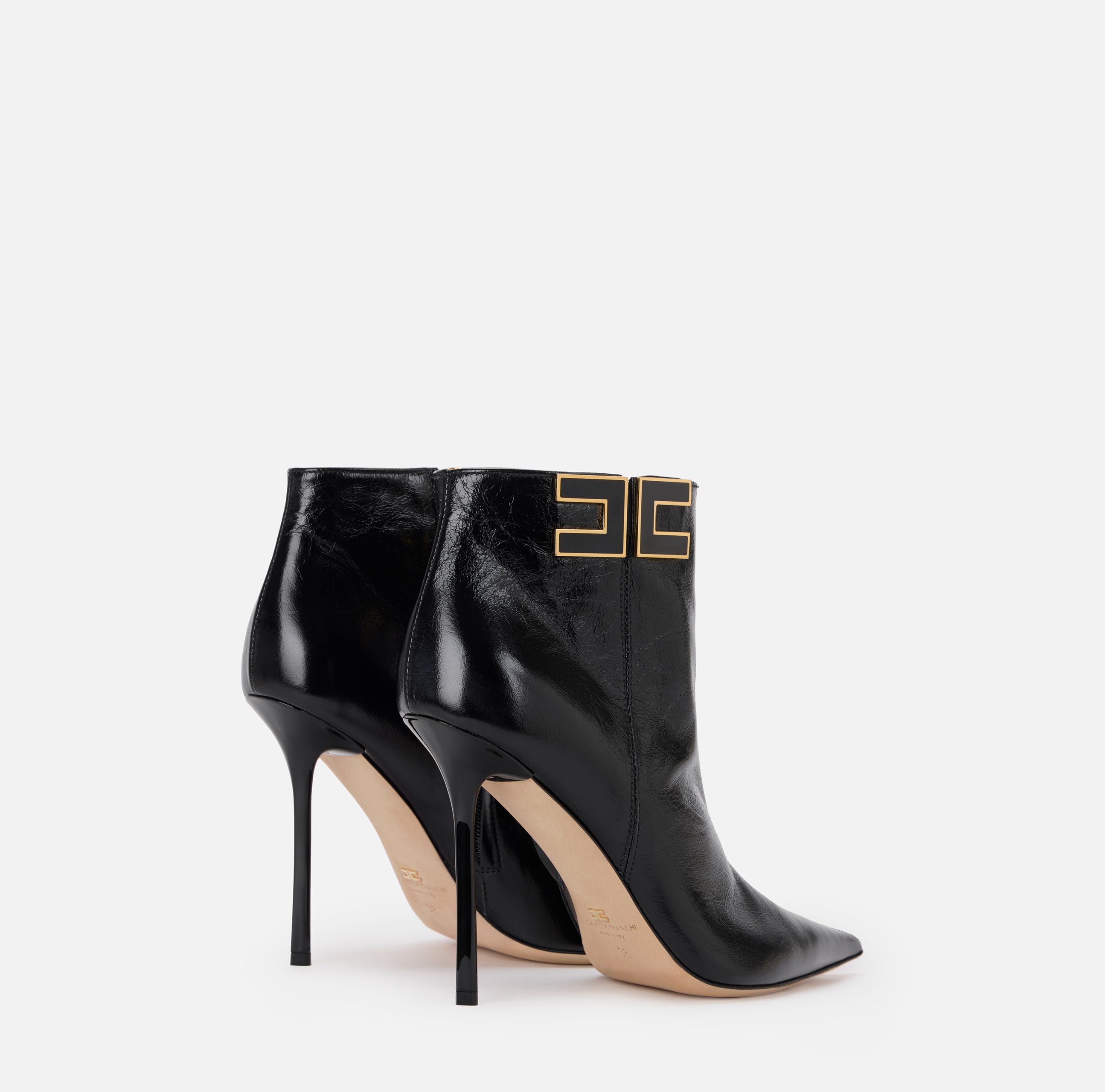 ELISABETTA FRANCHI Stivaletto Pelle Logo-Nero