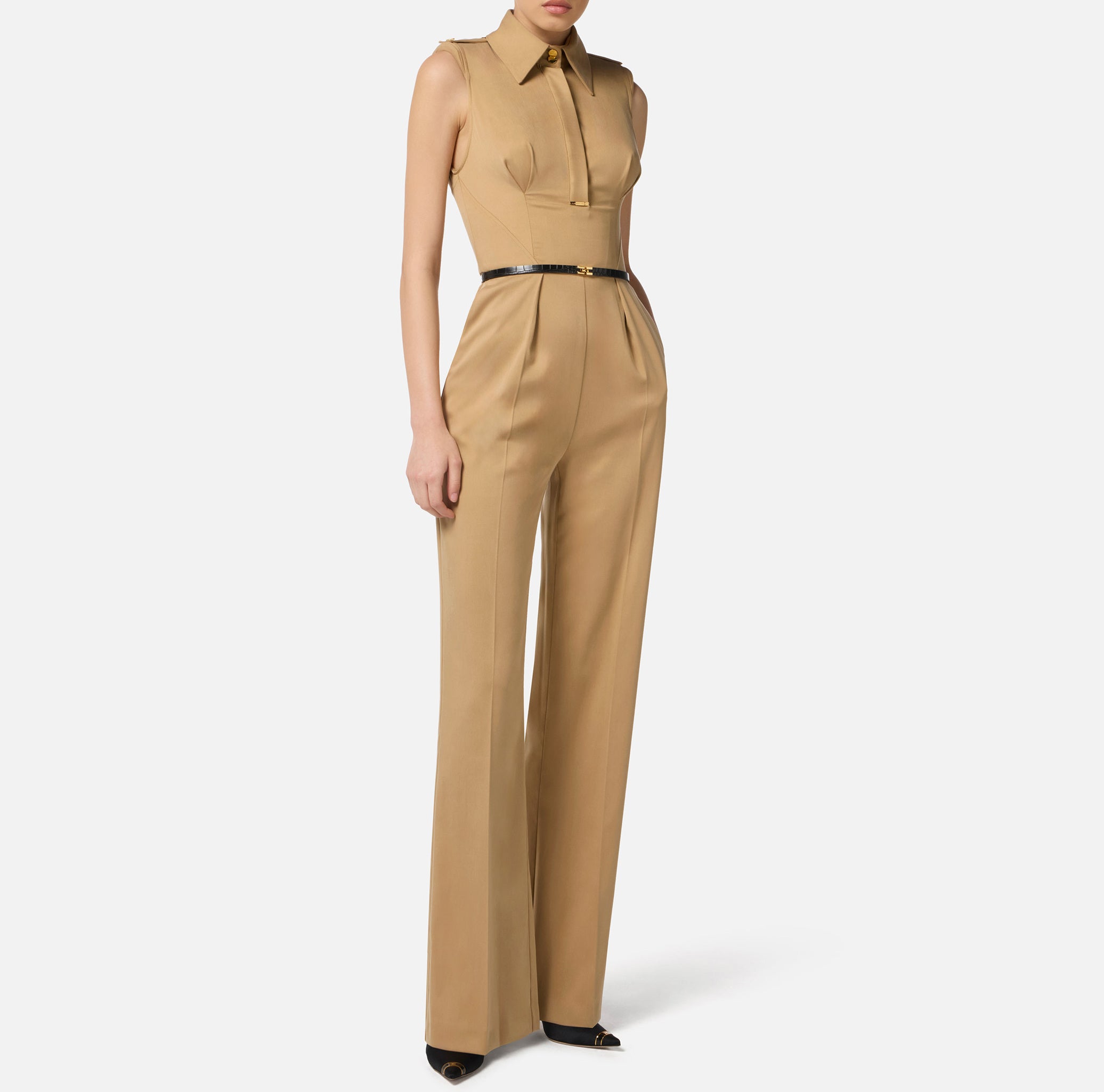 ELISABETTA FRANCHI Tuta Raso Cotone-Honey