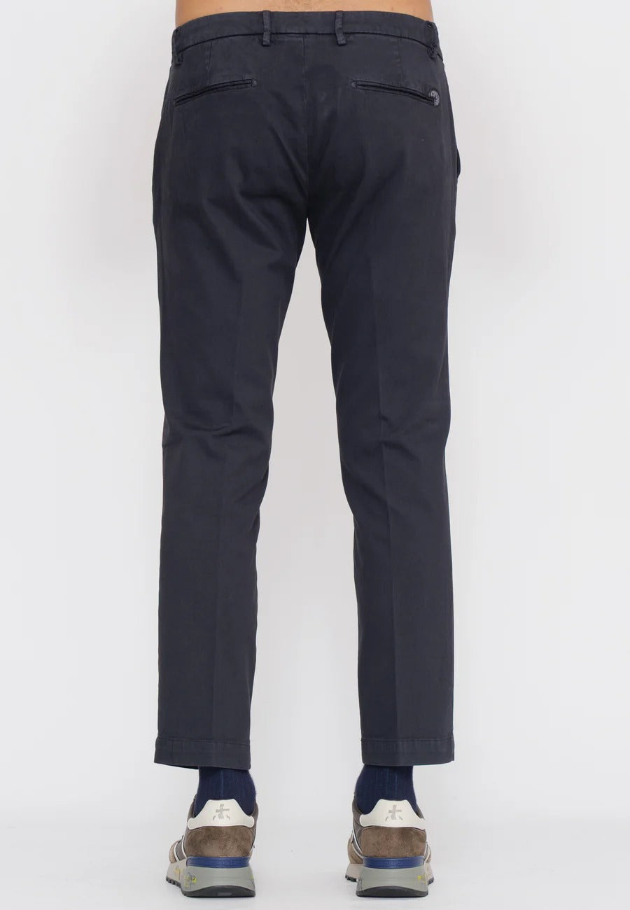 ENTRE AMIS Pantalone Uomo Tasca America Slim Cotone-Night Blue