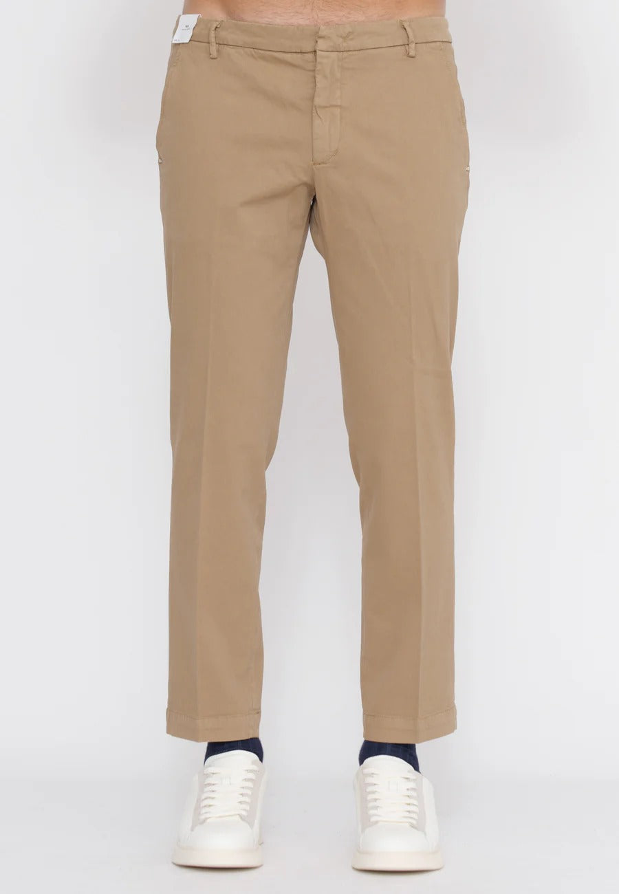 ENTRE AMIS Pantalone Uomo Tasca America Slim Cotone-Havana