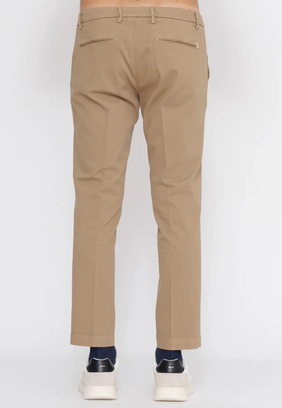 ENTRE AMIS Pantalone Uomo Tasca America Slim Cotone-Havana