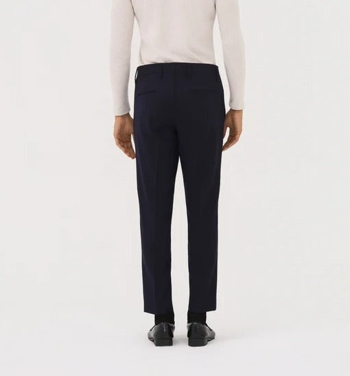 ENTRE AMIS Pantalone Uomo Tasca America Slim Flanella Pinces-Night Blue