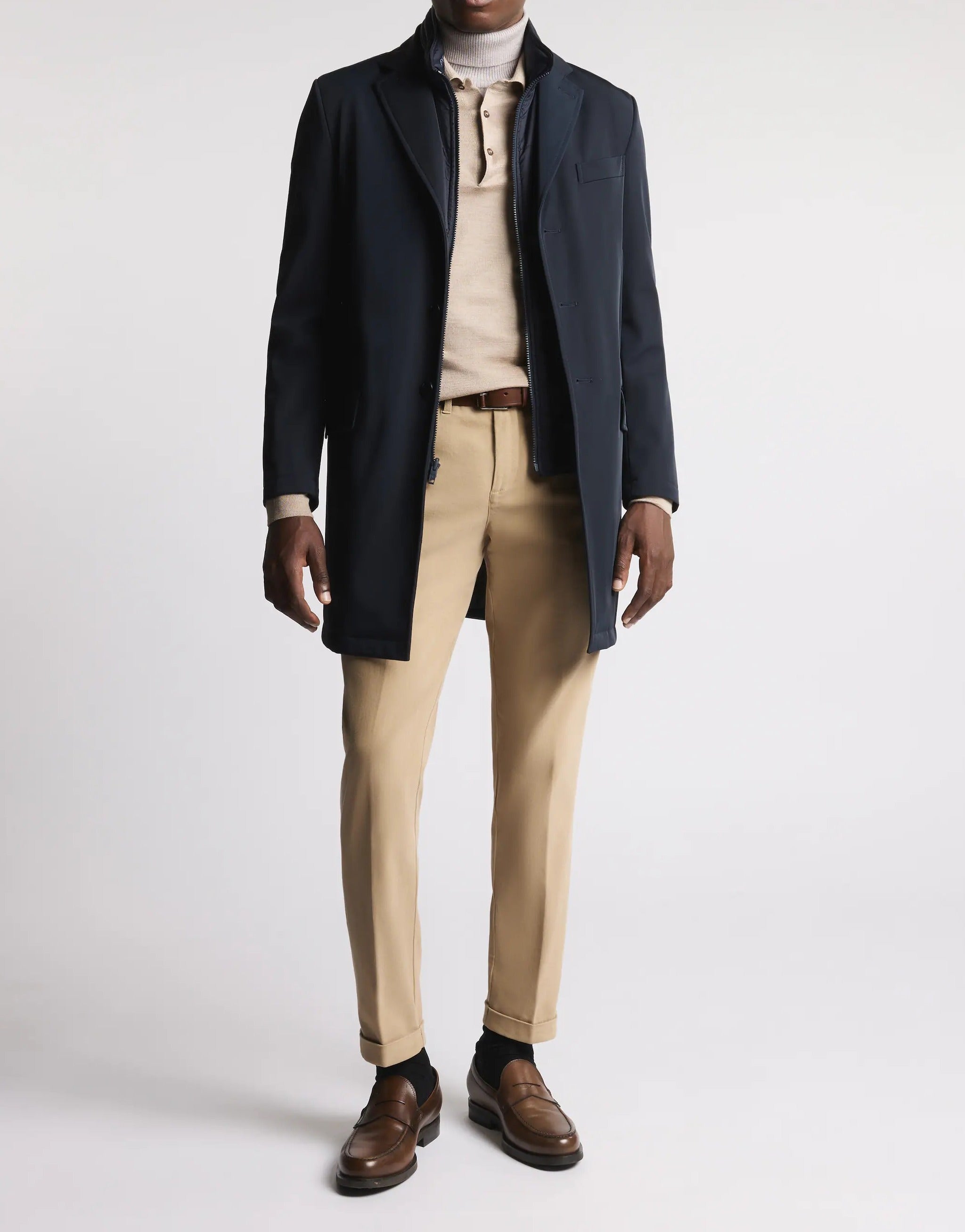 FAY Cappotto Uomo Gabardina Double COAT-Blu