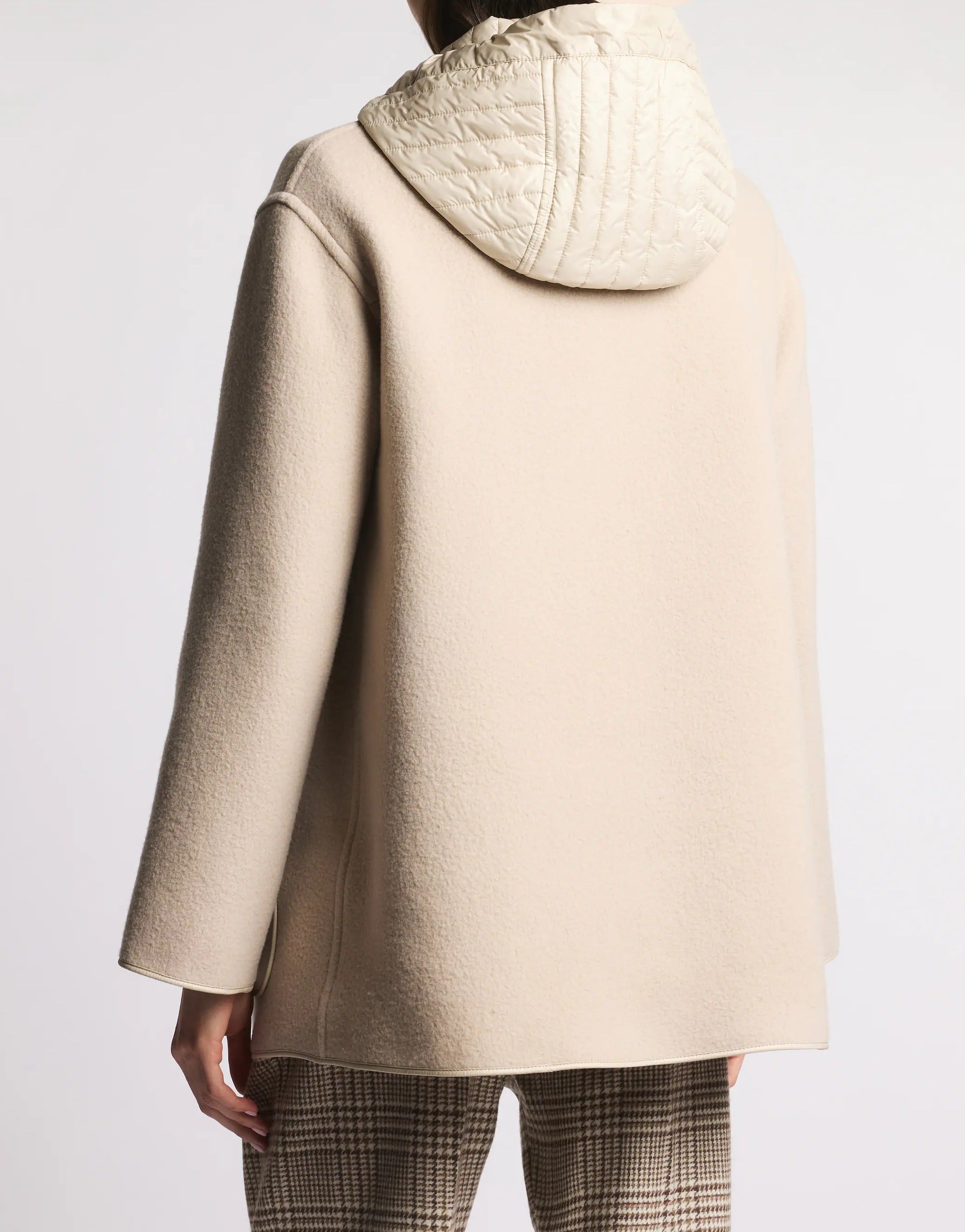 FAY Caban Donna Bimateriale-Beige