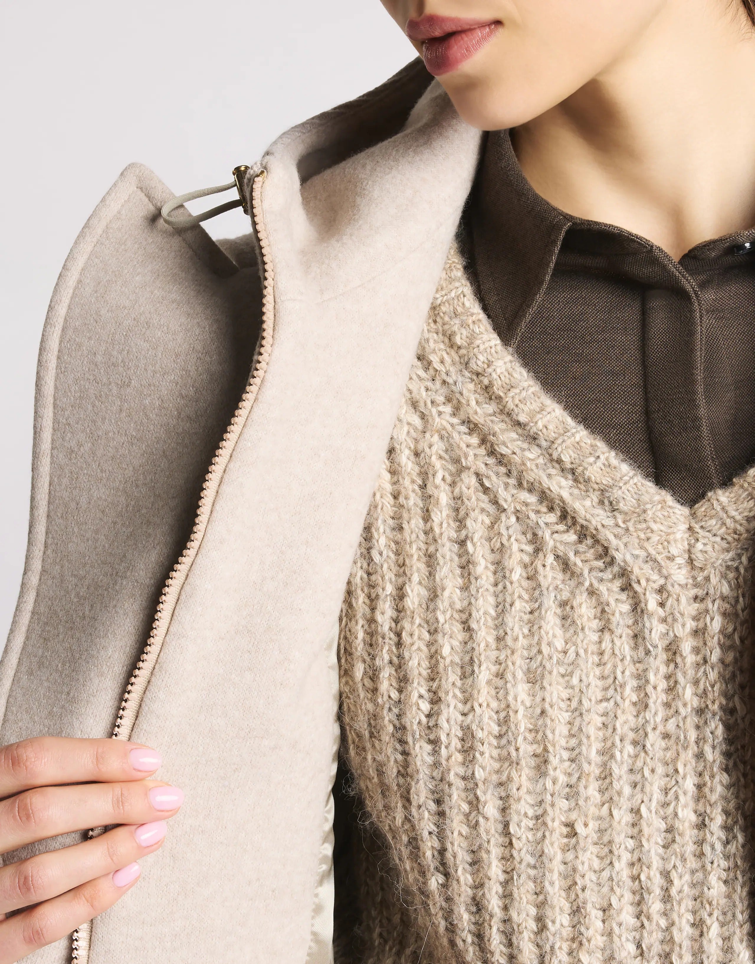 FAY Cappotto Donna Double Front Lana-Beige