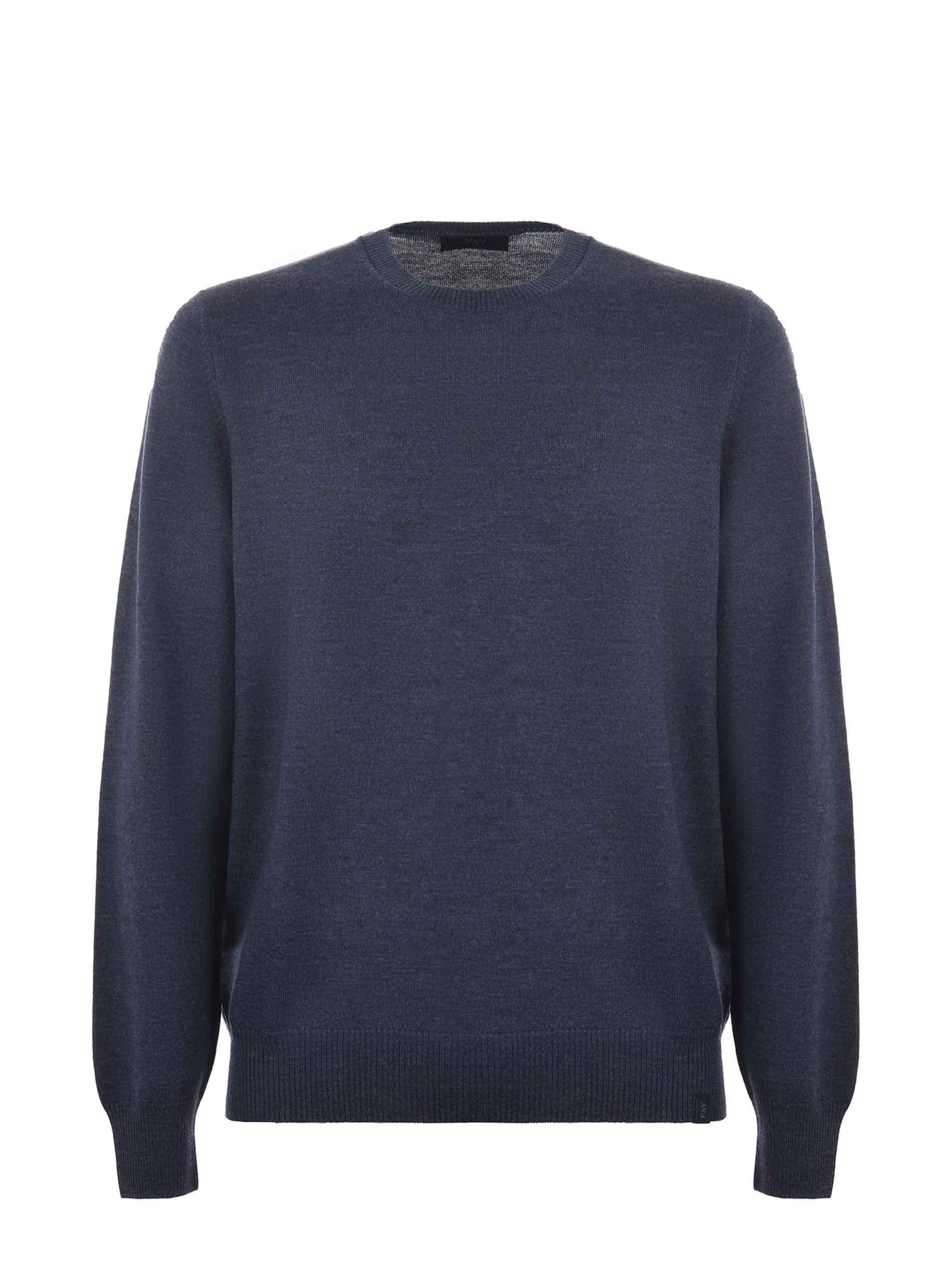 FAY Maglia Uomo girocollo Lana-Blu