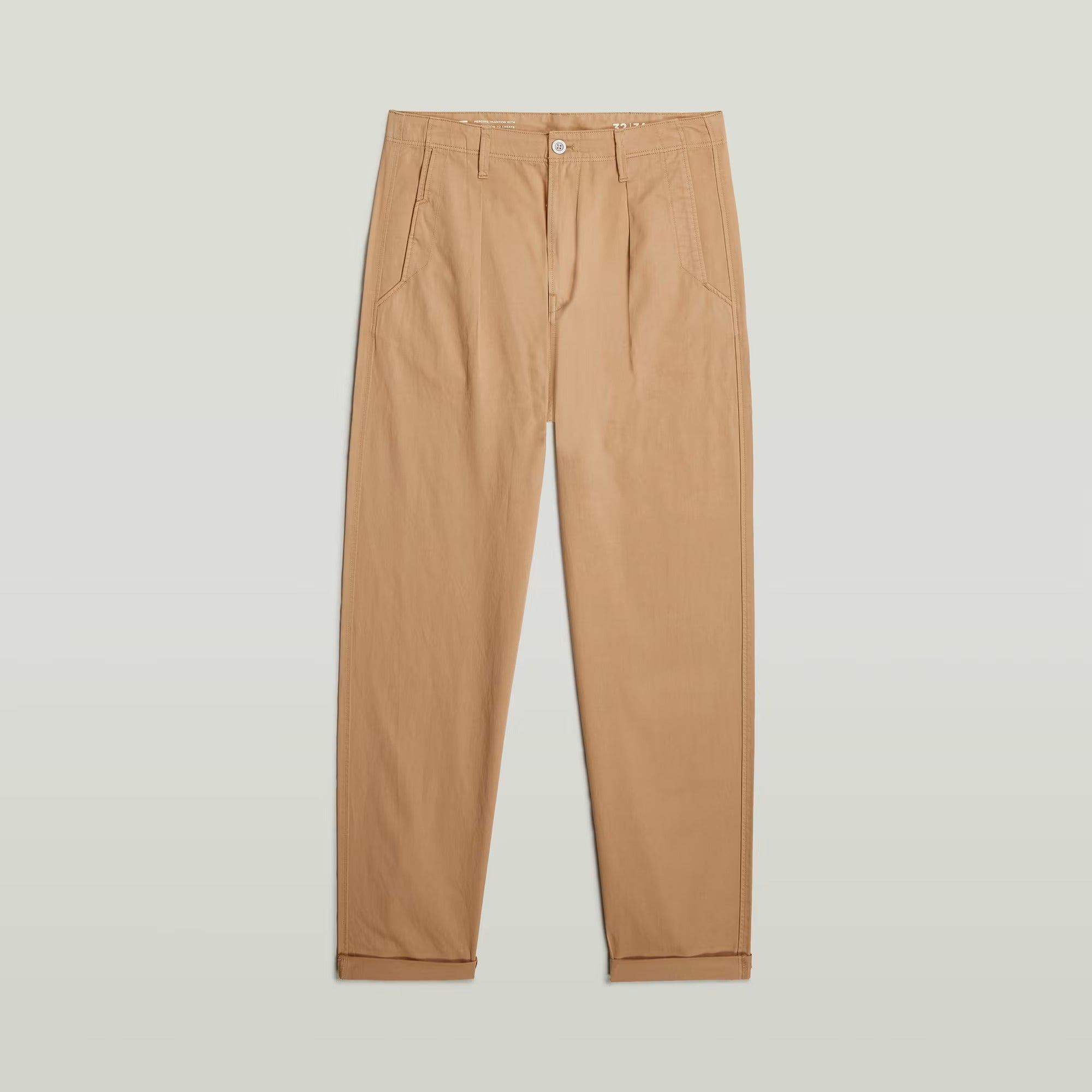 G-STAR RAW Pantalone Uomo Pleated Chino Relaxed Tapered-Lion Gd