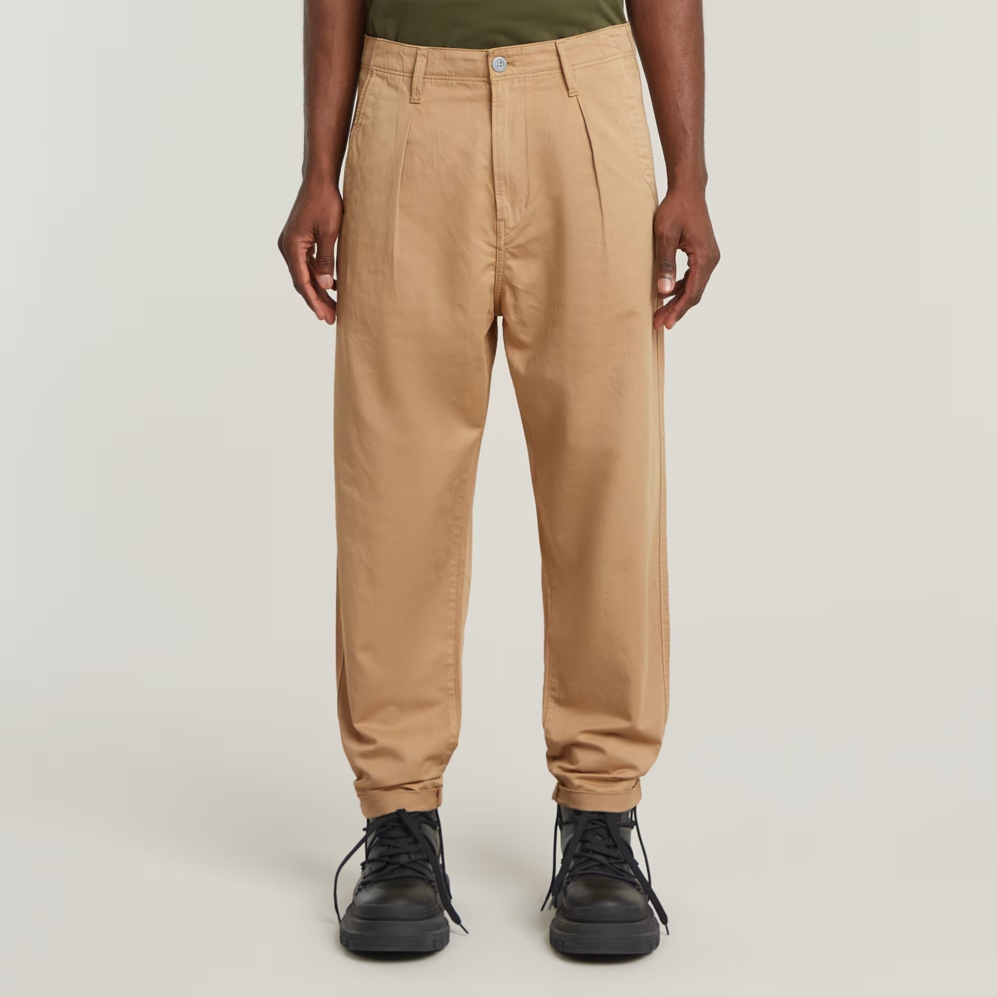 G-STAR RAW Pantalone Uomo Pleated Chino Relaxed Tapered-Lion Gd