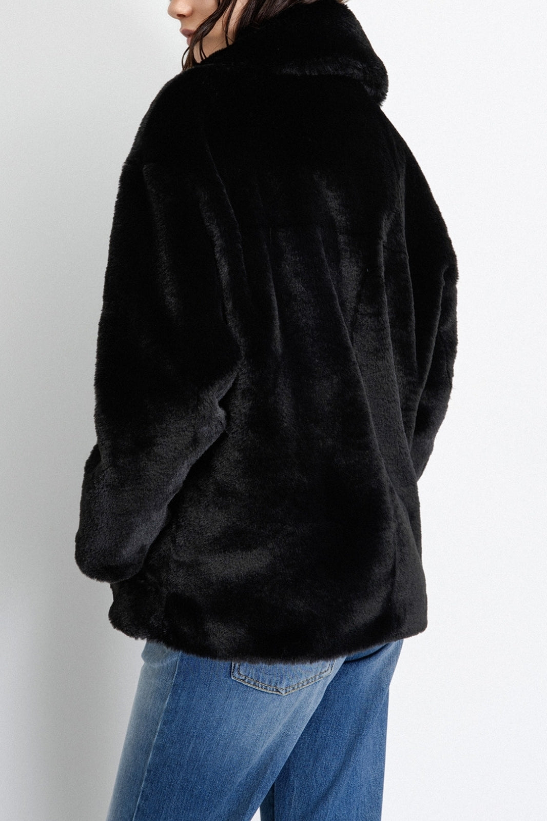 GAELLE PARIS Giacca Donna Ecopelliccia Revers-Nero