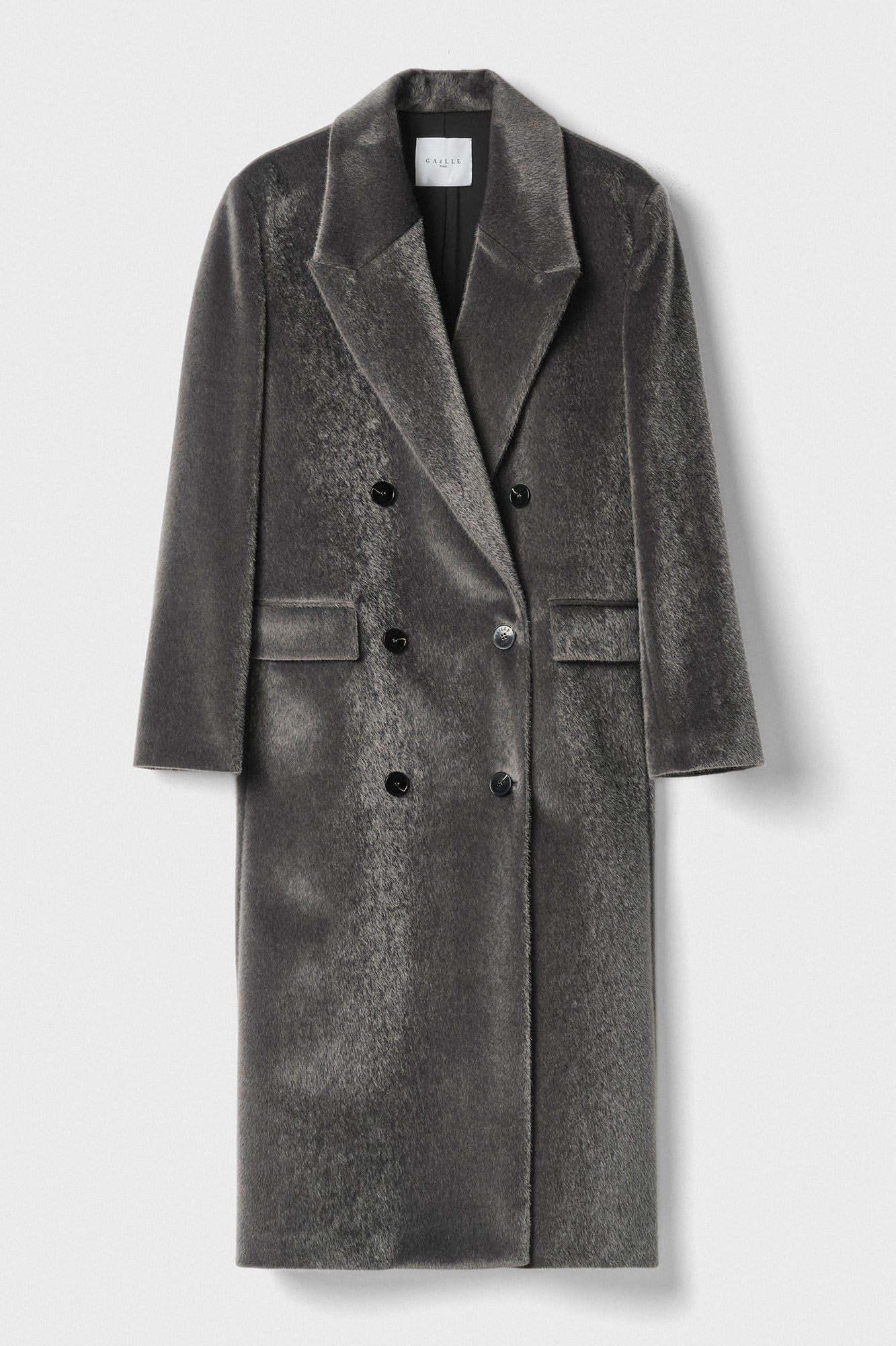 GAELLE PARIS Cappotto Donna Lungo Doppiopetto-Grigio Ferro