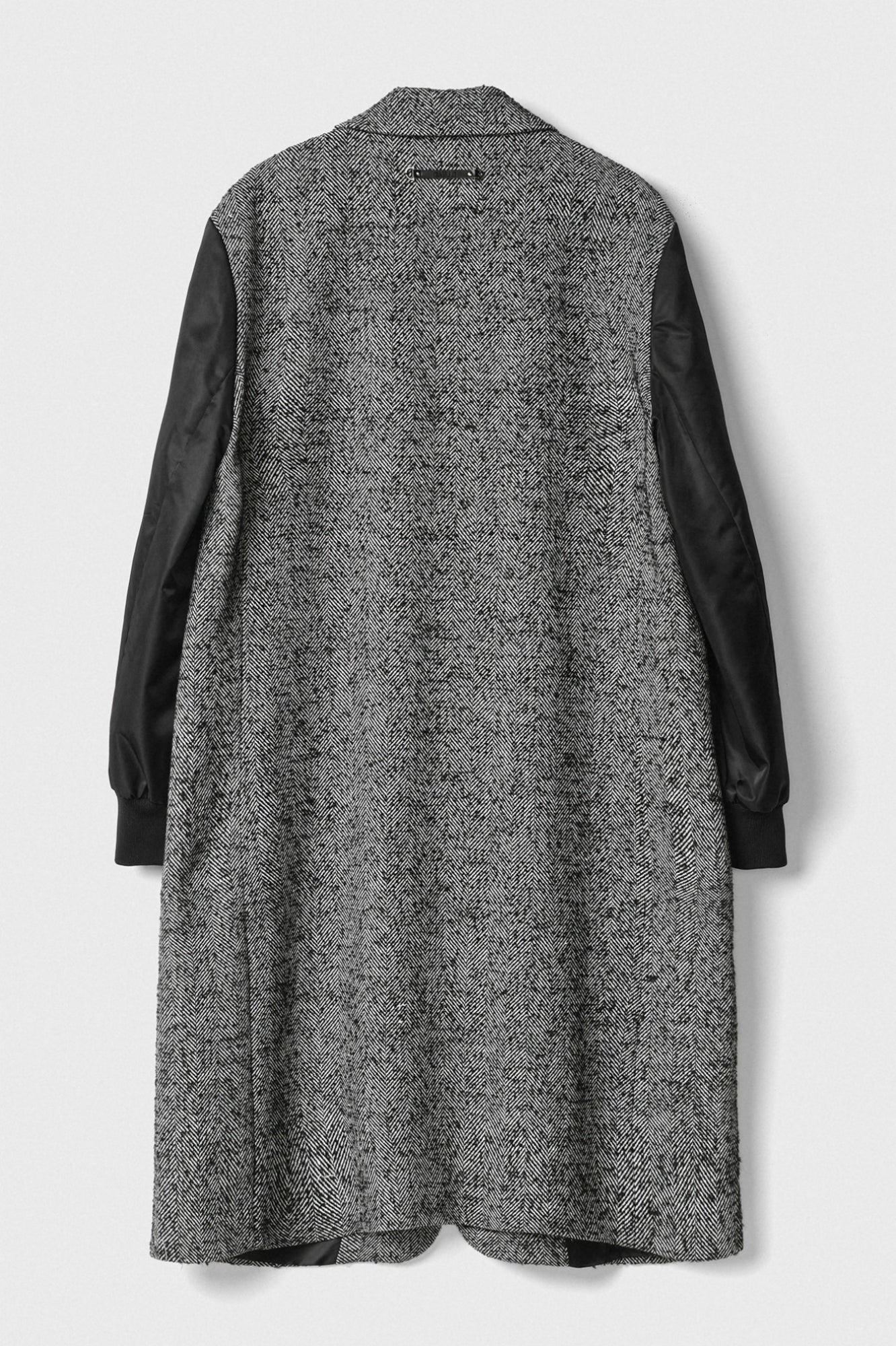 GAELLE PARIS Cappotto Donna Lungo Panno Nylon-Grigio Nero