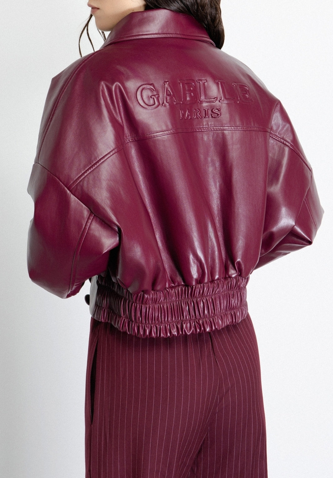 GAELLE PARIS Giacca Donna Ecopelle Maxi Logo-Mosto