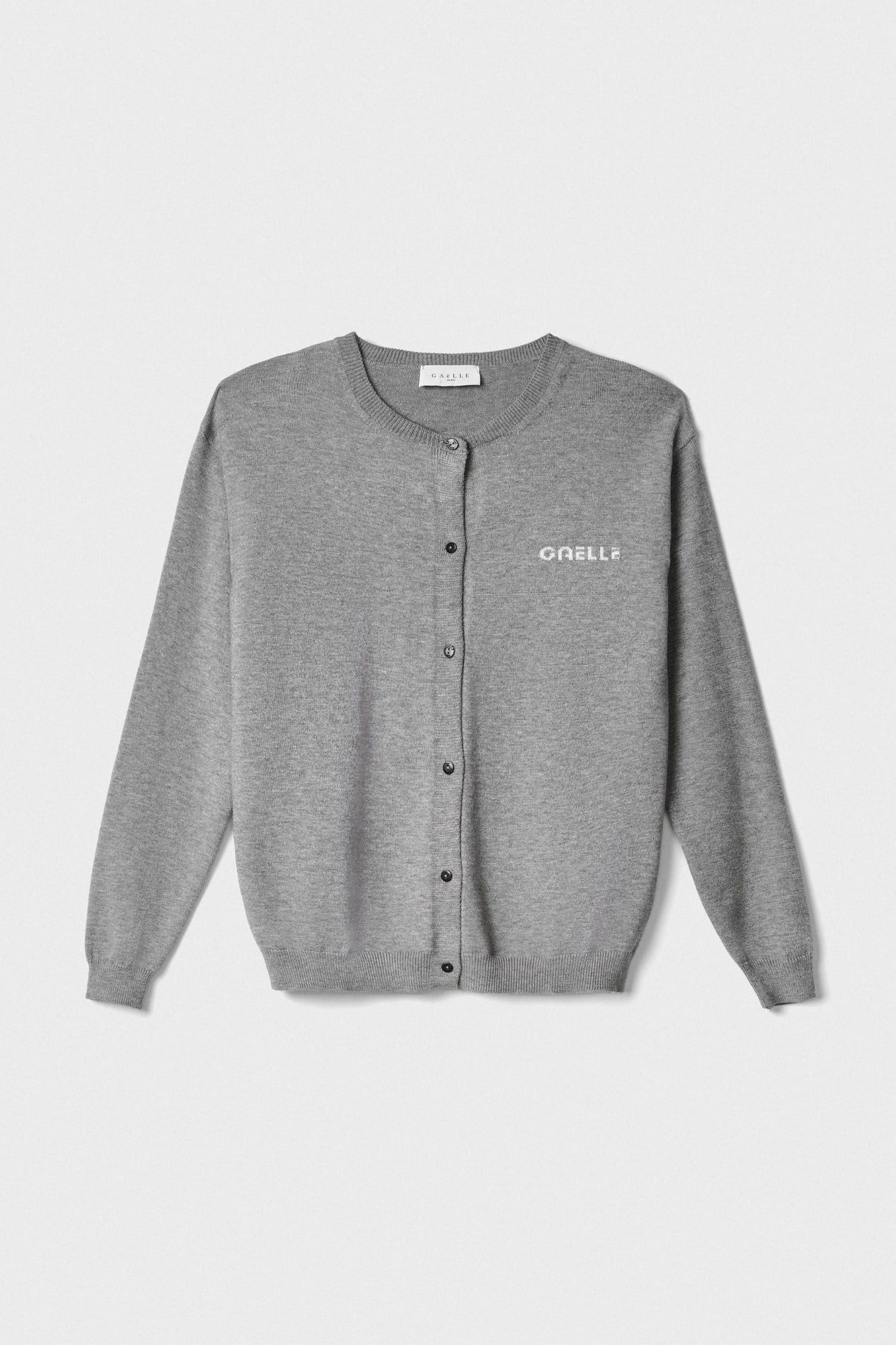 GAELLE PARIS Cardigan Donna Logo-Grigio Ferro