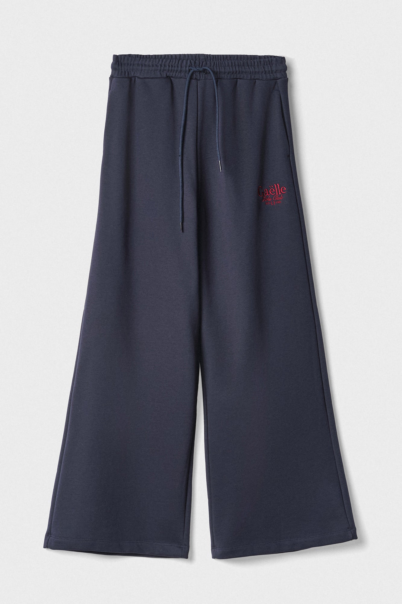 GAELLE PARIS Pantalone Donna Cotone Ricamo Logo-Blu Scuro