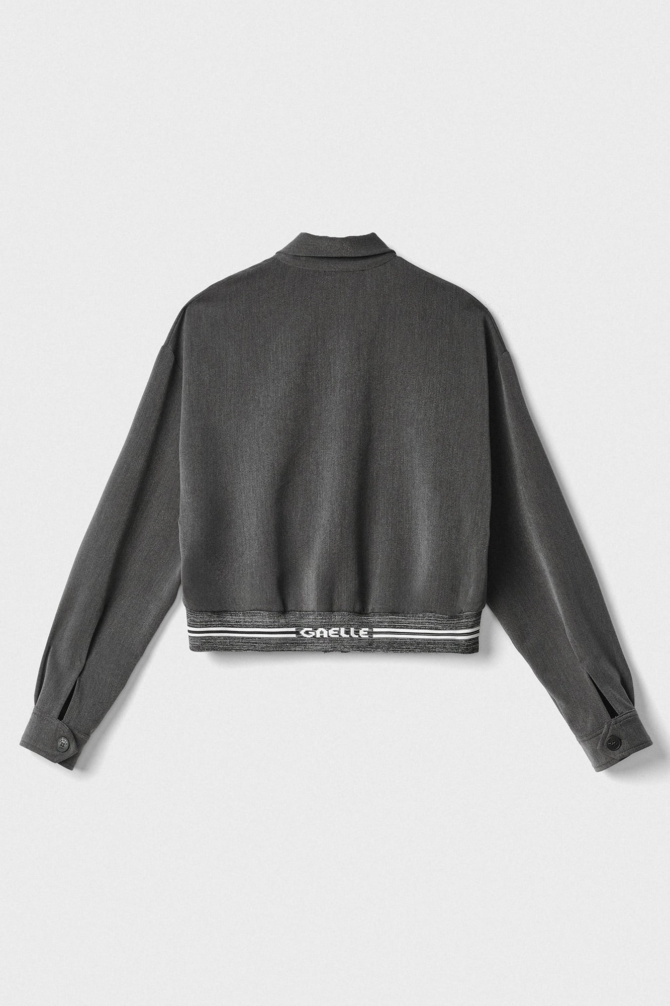 GAELLE PARIS Felpa Donna Cropped Zip Logo Jacquard-Grigio Ferro