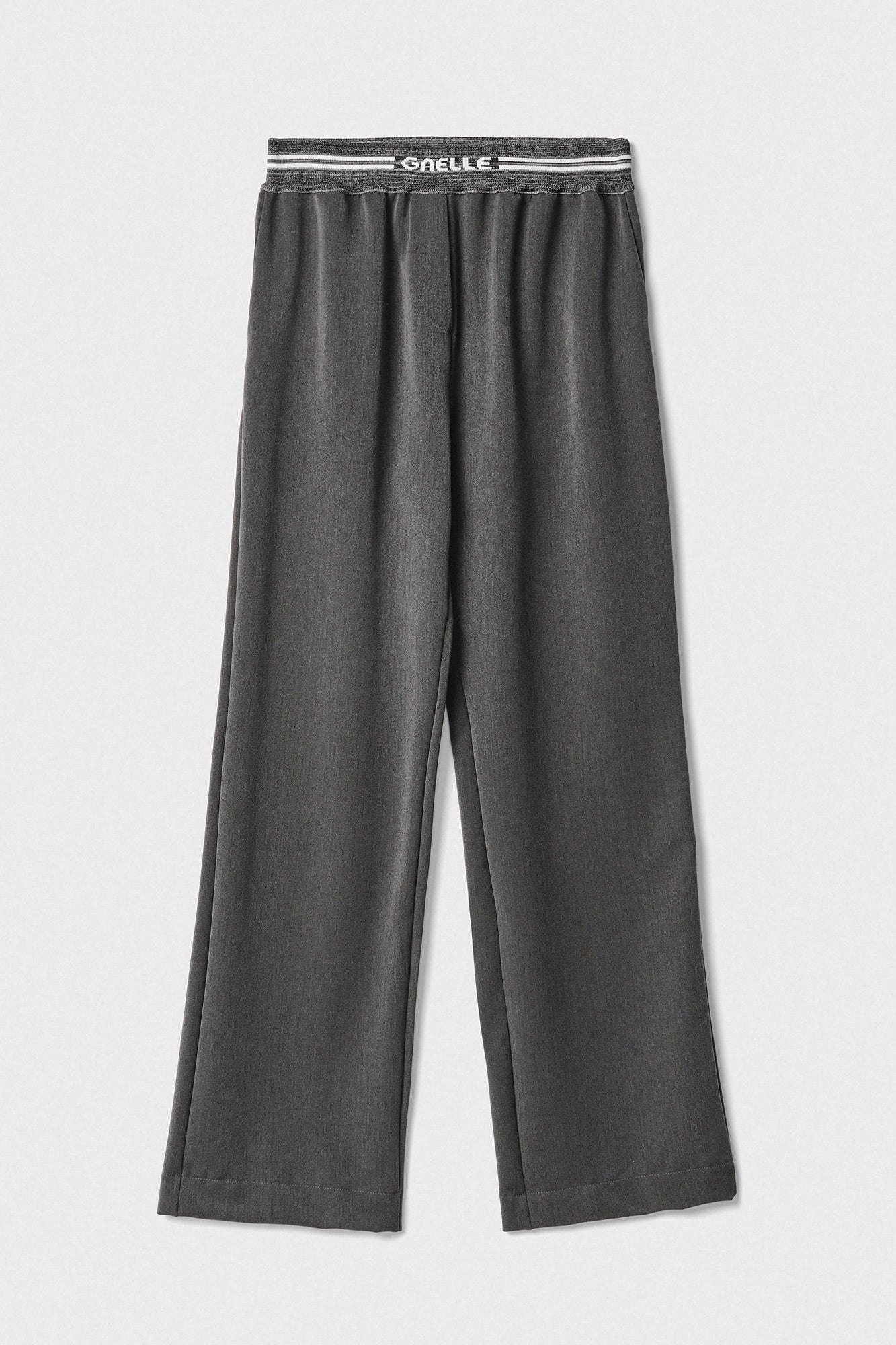 GAELLE PARIS Pantalone Donna Logo Jacquard-Grigio Ferro