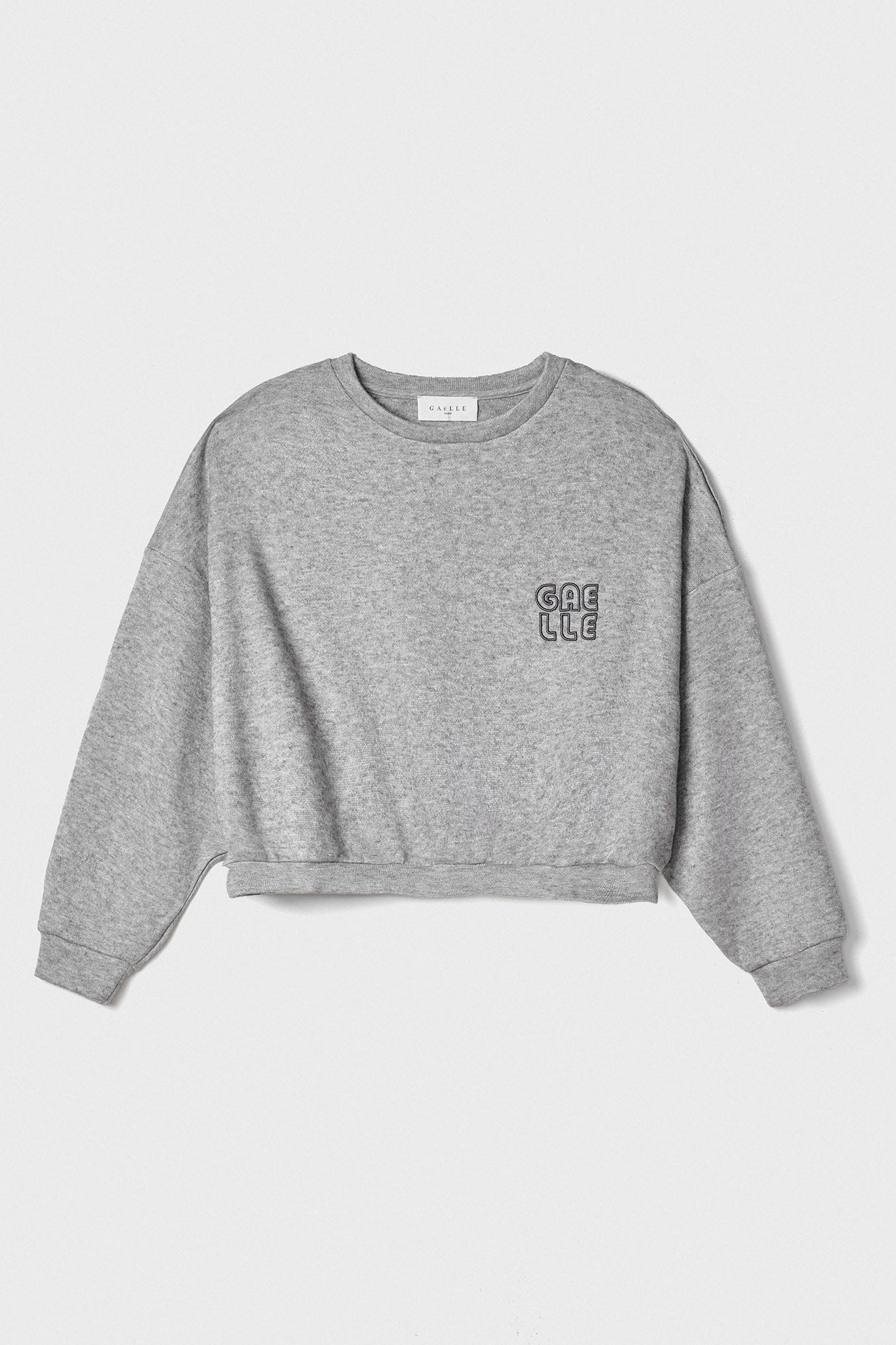 GAELLE PARIS Felpa Donna Cropped Logo-Grigio Ferro