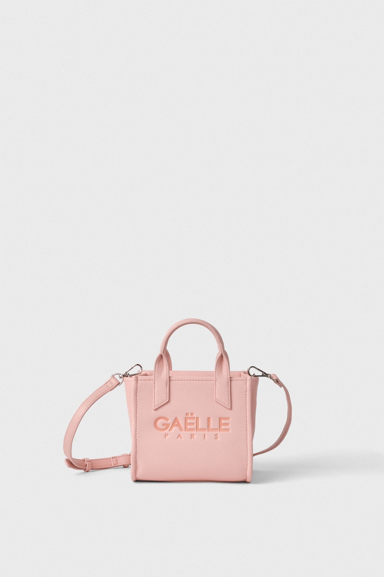 GAELLE PARIS Borsa Mini Shopper Maxi Logo Bottolata-Rosa Cipria