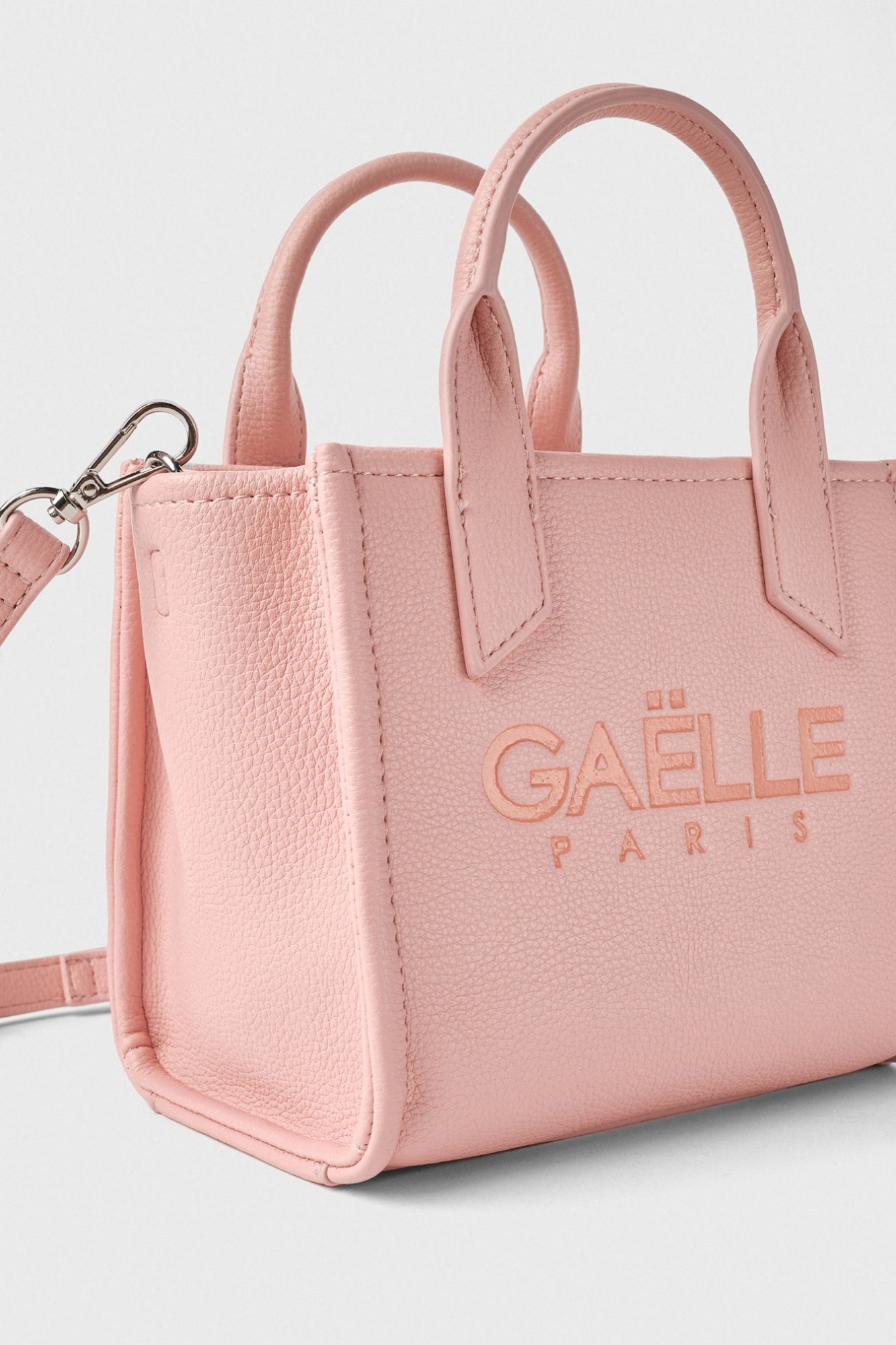 GAELLE PARIS Borsa Mini Shopper Maxi Logo Bottolata-Rosa Cipria