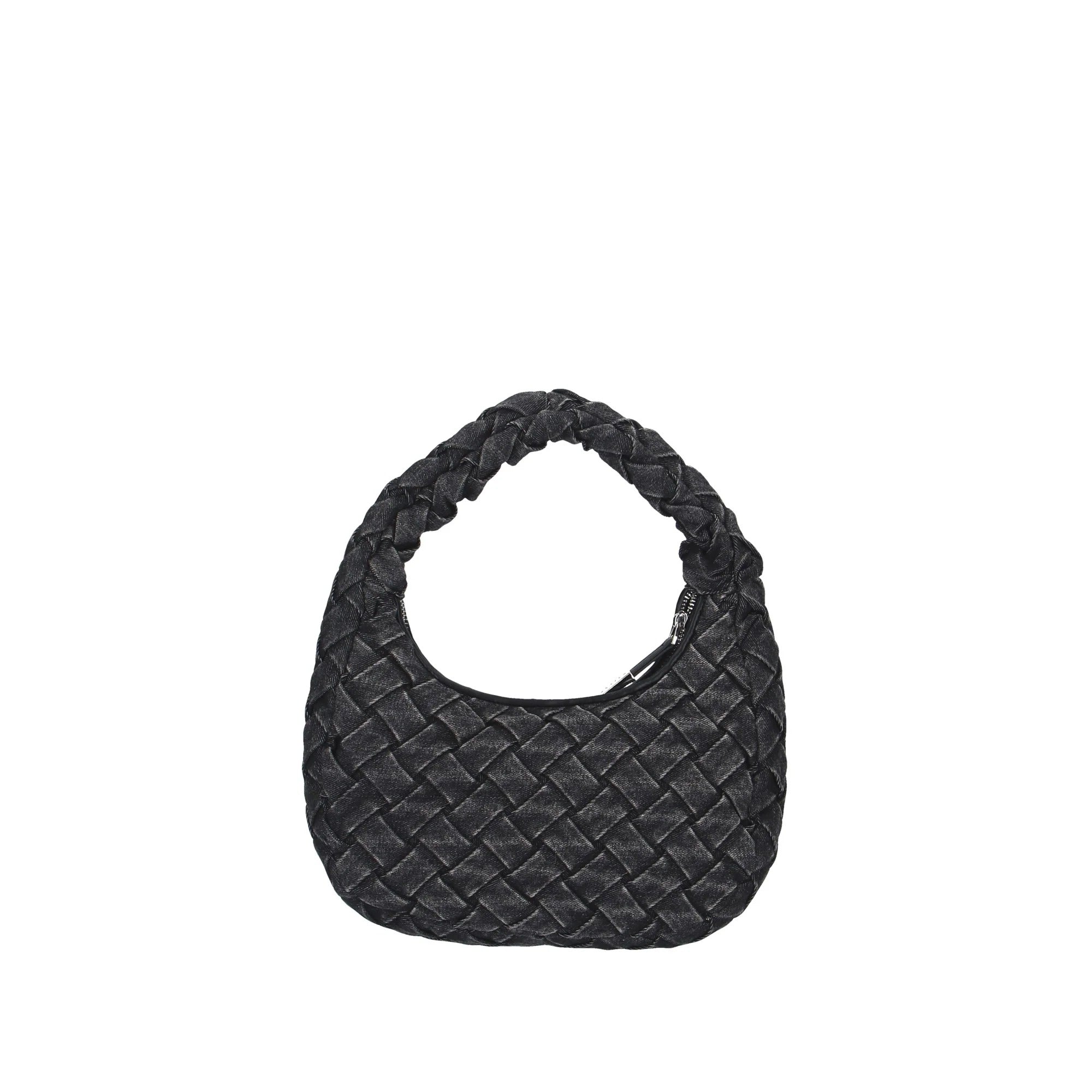 GAELLE PARIS Borsa Maxi Hobo Denim Plissè-Nero