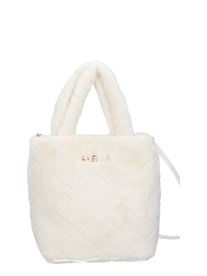 GAELLE PARIS Borsa Mini Shopper Matelassé Ecopelliccia-Bianco
