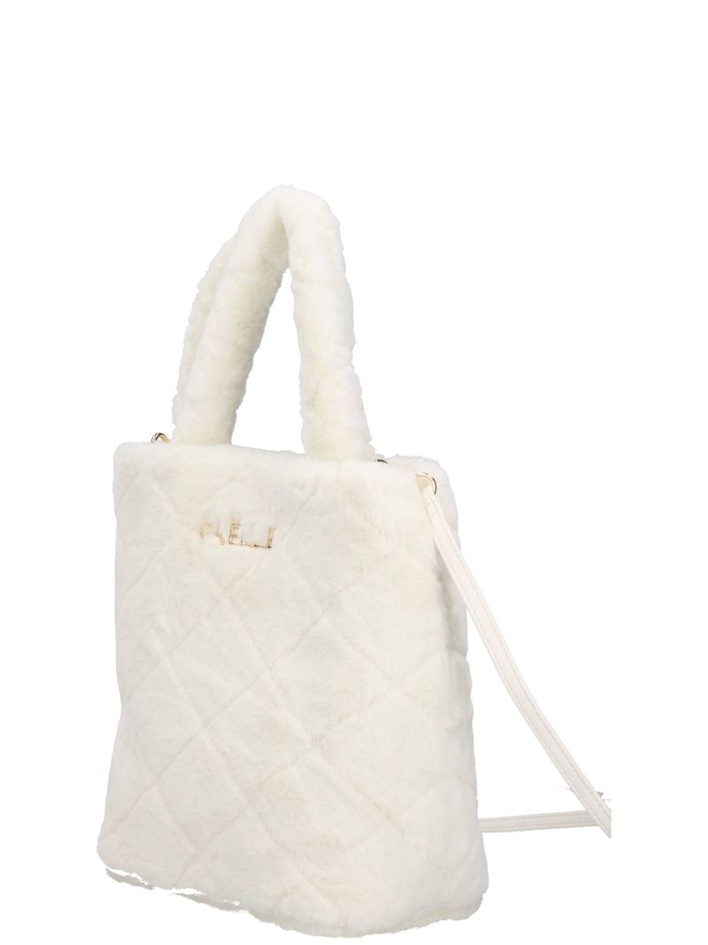 GAELLE PARIS Borsa Mini Shopper Matelassé Ecopelliccia-Bianco