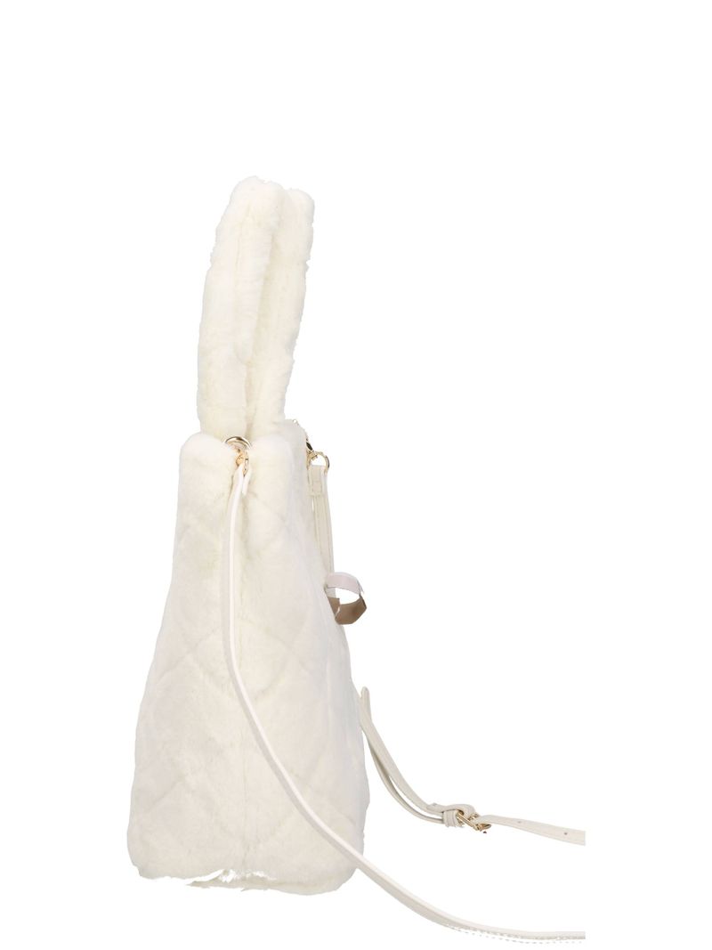 GAELLE PARIS Borsa Mini Shopper Matelassé Ecopelliccia-Bianco