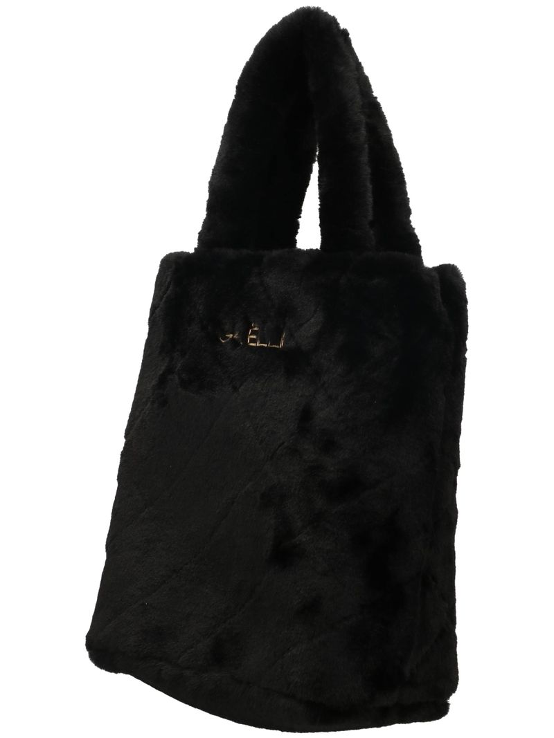 GAELLE PARIS Borsa Mini Shopper Matelassé Ecopelliccia-Nero