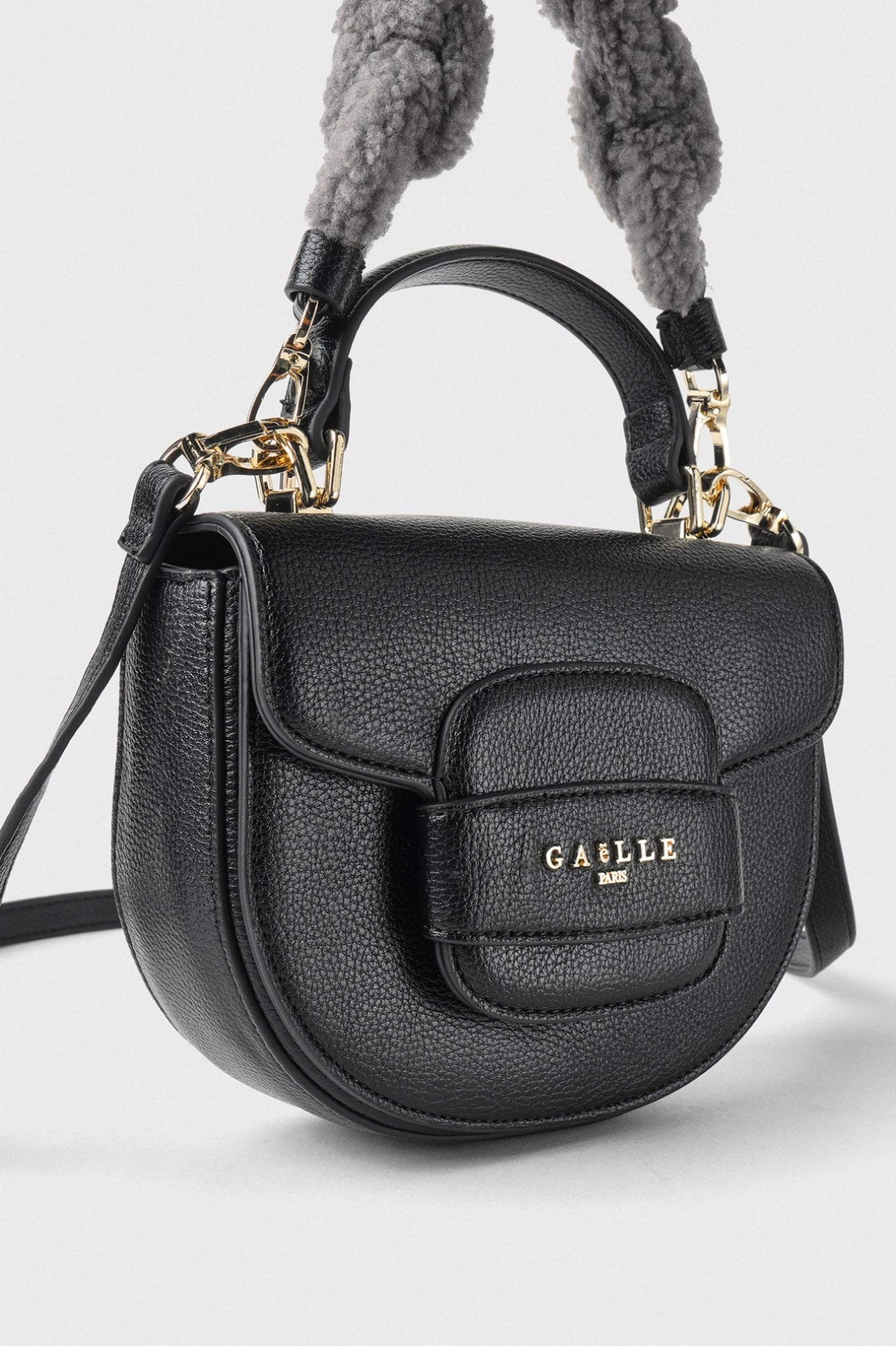 GAELLE PARIS Borsa Mini hand bag maxi catena Ecomontone-Nero