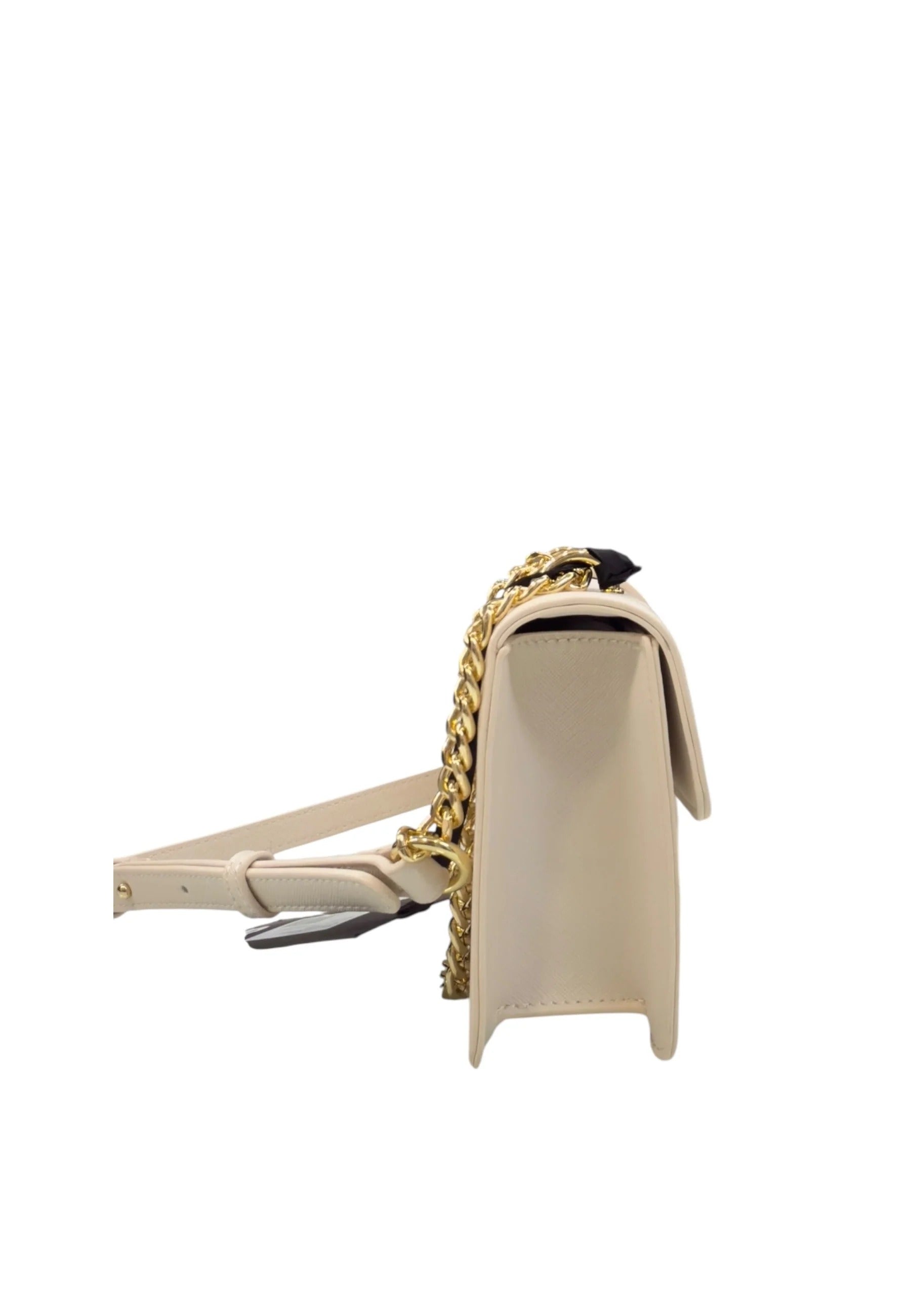 GAELLE PARIS Borsa Mini Shoulder Strap Placca Logo-Panna