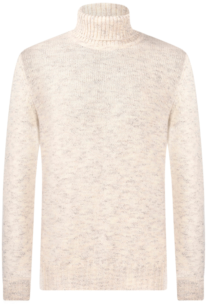 GRAN SASSO Maglione Uomo Dolcevita Lana Super Geelong Vanisé-Panna