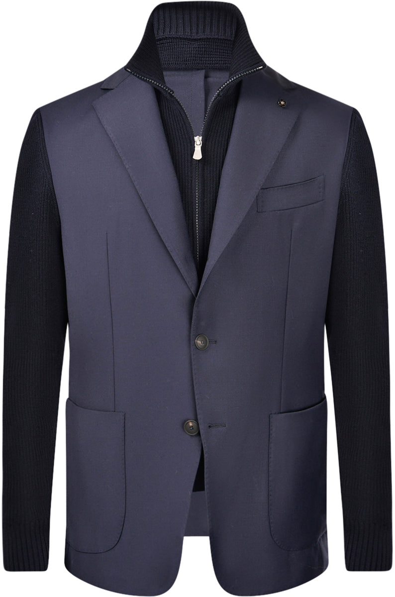 GRAN SASSO Giacca Uomo Lana Tecnica-Blu Navy