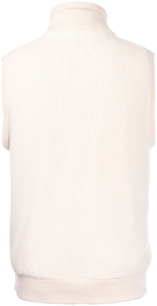 GRAN SASSO Gilet Uomo Cashmere Ecopelliccia-Bianco