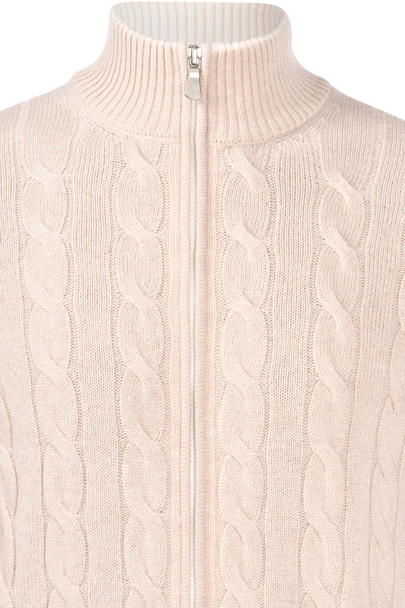 GRAN SASSO Cardigan Uomo Full Zip Trecce-Beige