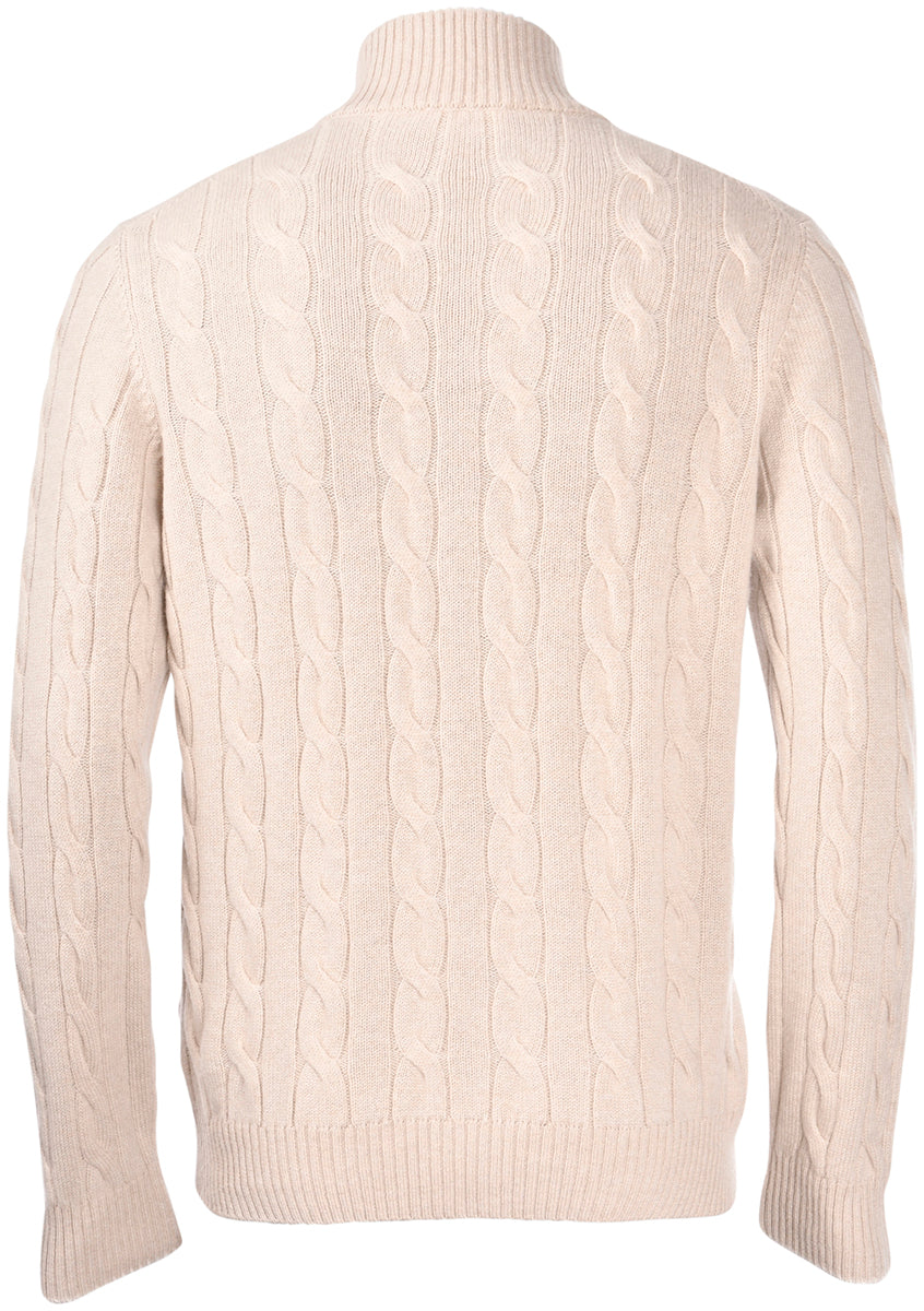 GRAN SASSO Cardigan Uomo Full Zip Trecce-Beige