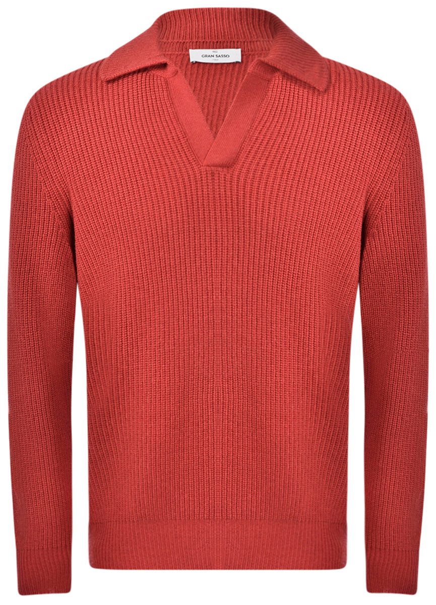 GRAN SASSO Maglia Uomo Polo Skipper-Rosso