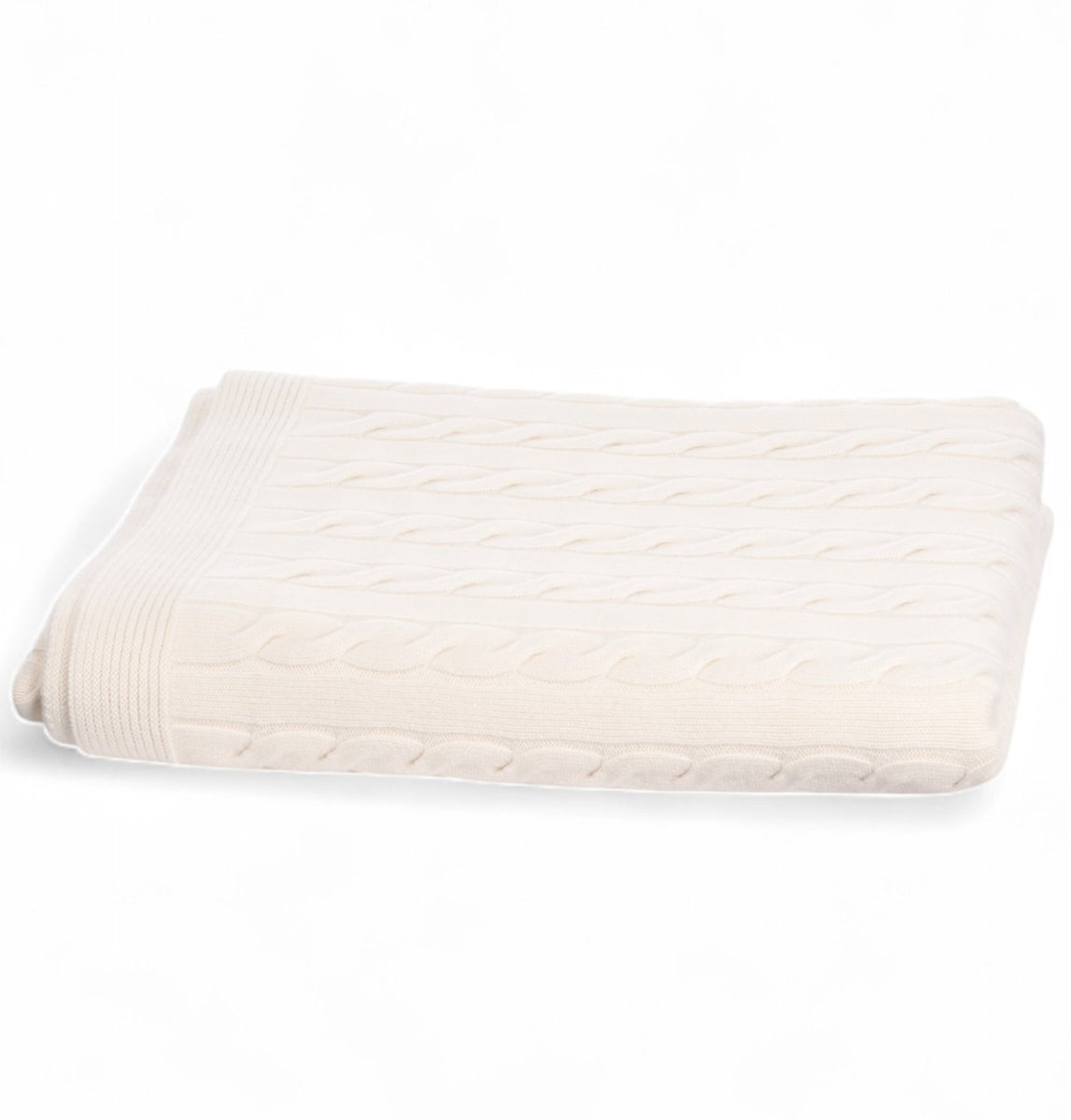 GRAN SASSO Plaid Cashmere Trecce-Bianco