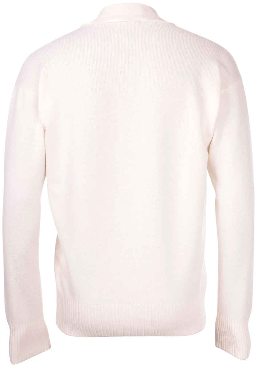 GRAN SASSO Cardigan Uomo Lana Super Geelong-Bianco
