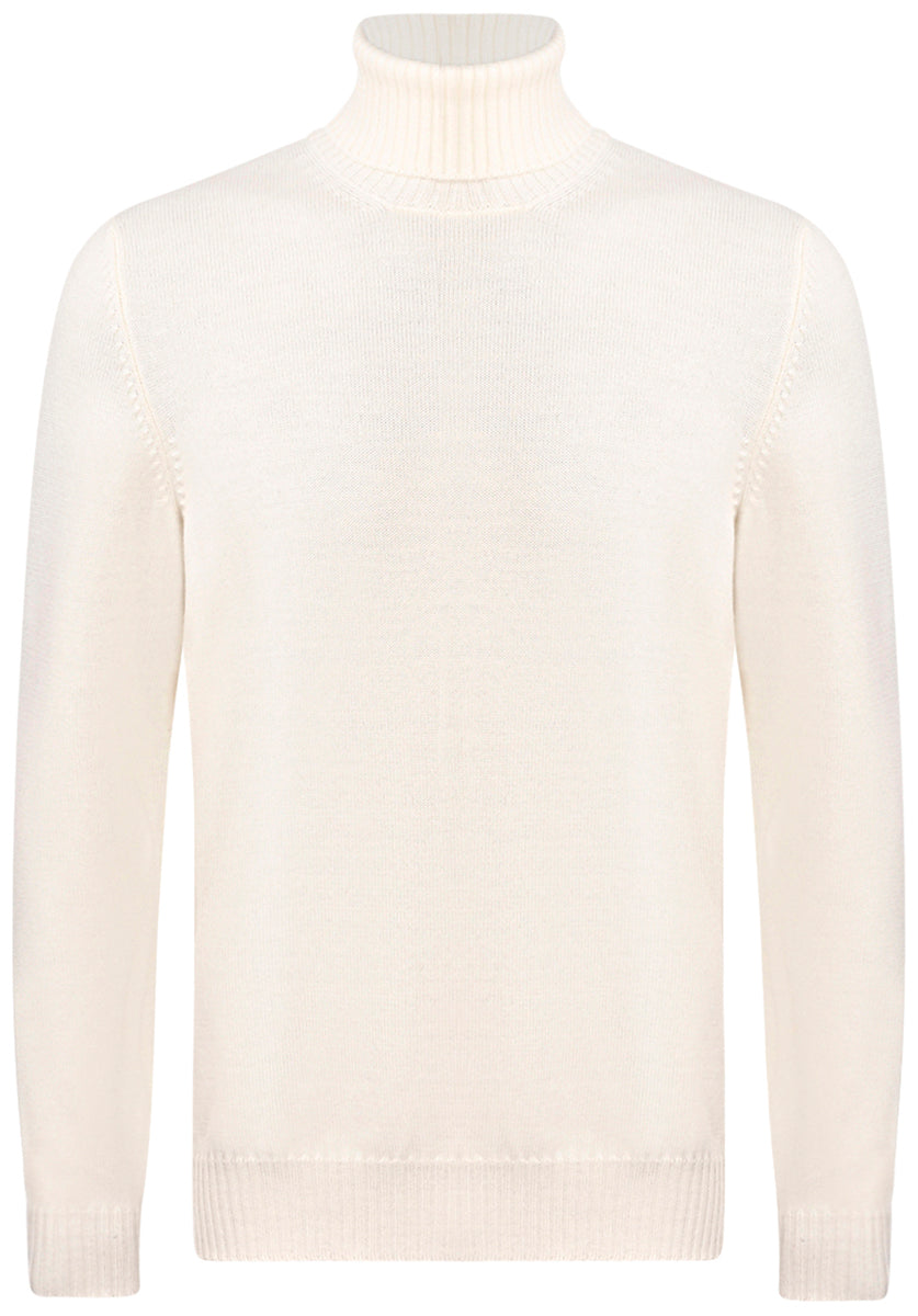 GRAN SASSO Maglia Uomo Dolcevita Extrafine-Panna