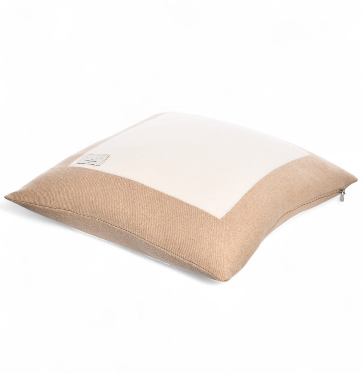 GRAN SASSO Cuscino Cashmere Bicolor-Bianco Cammello