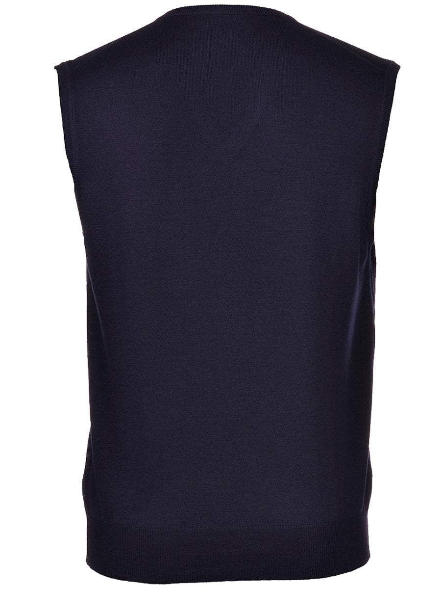 GRAN SASSO Gilet Uomo Lana Merino-Blu Navy