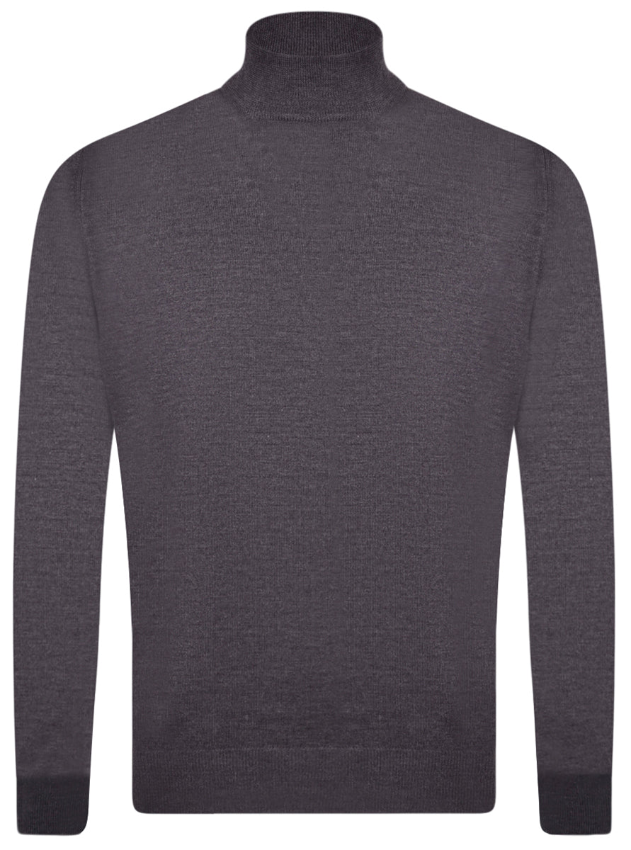 GRAN SASSO Maglia Uomo Lupetto Lana Merino-Grigio Antracite