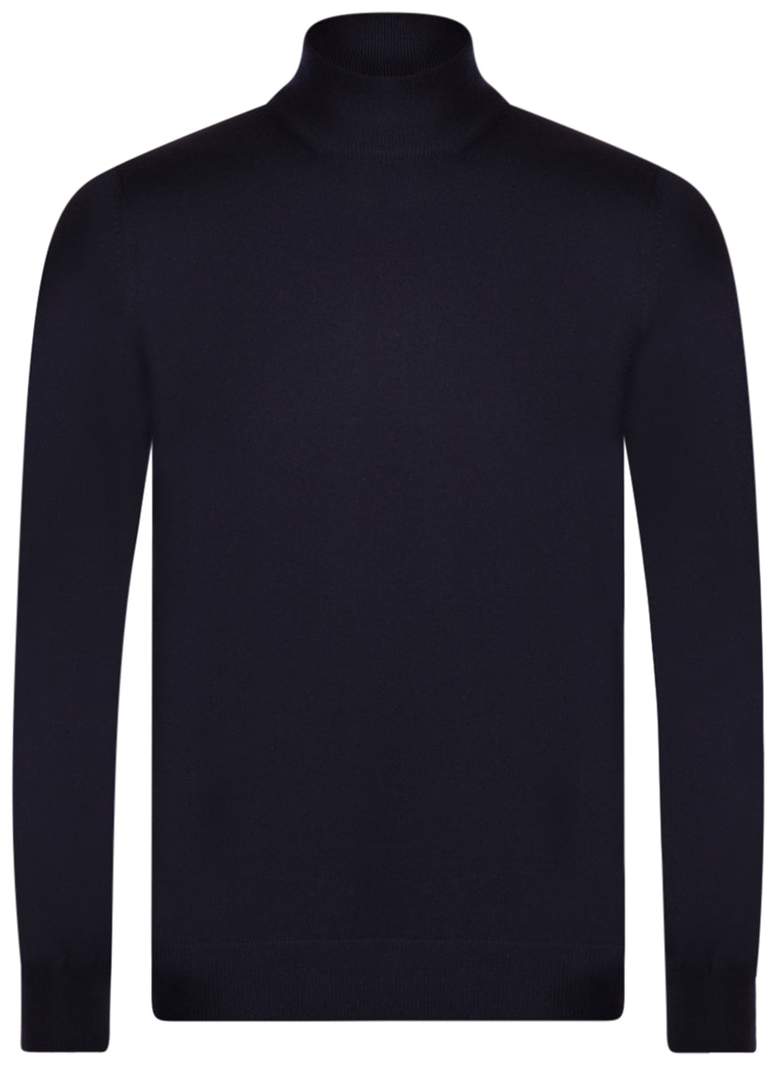 GRAN SASSO Maglia Uomo Lupetto Lana Merino-Blu Navy