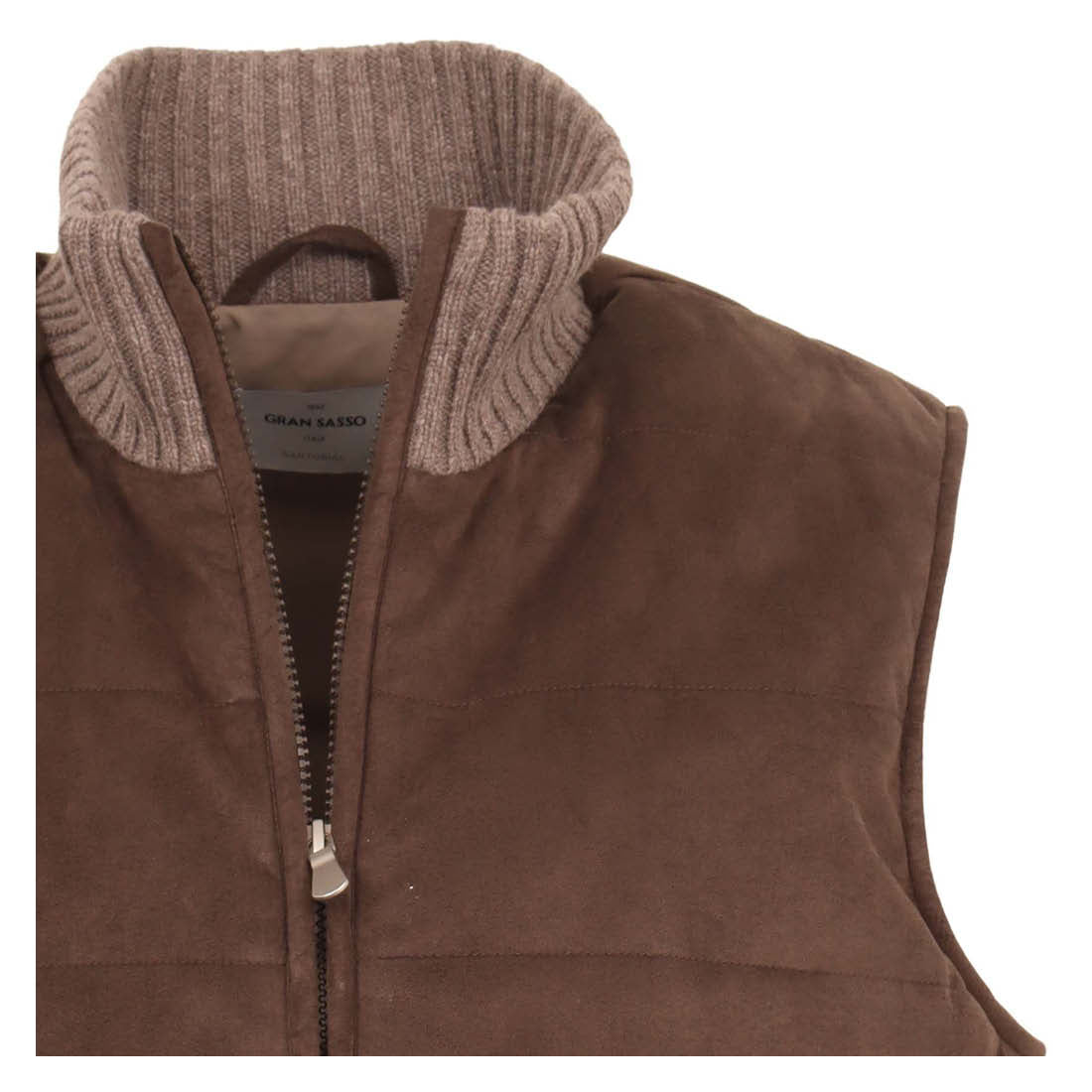 GRAN SASSO Gilet Uomo Alcantara-Marrone
