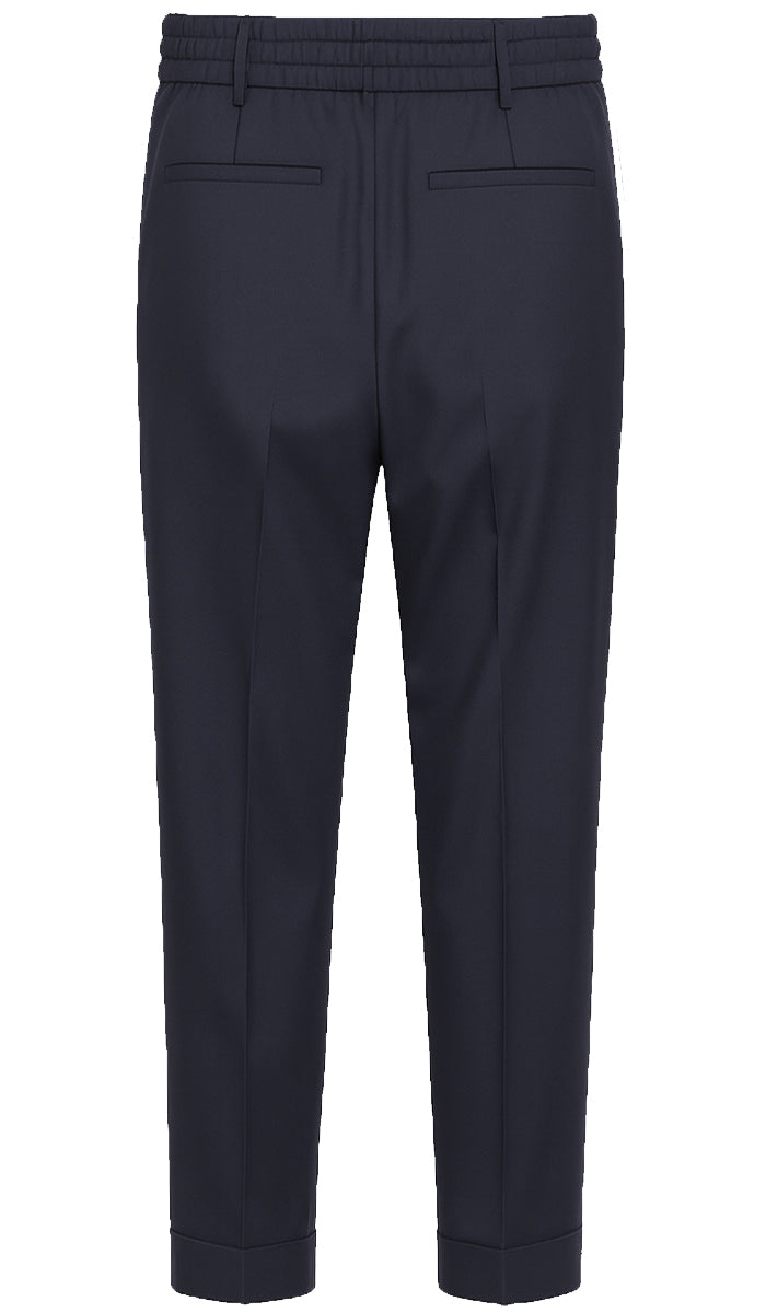 GRAN SASSO Pantalone Uomo Jogger Lana Tecnica-Blu Navy