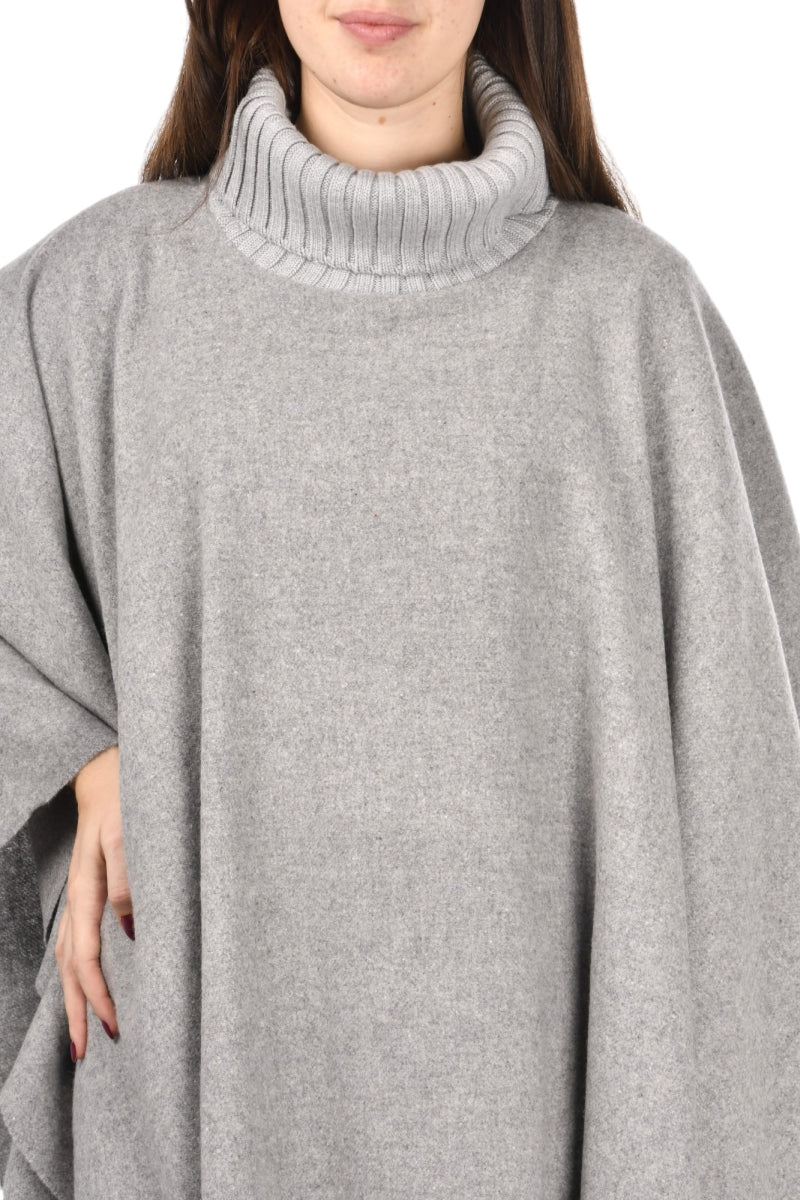 GRAN SASSO PONCHO Donna Frange-Grigio