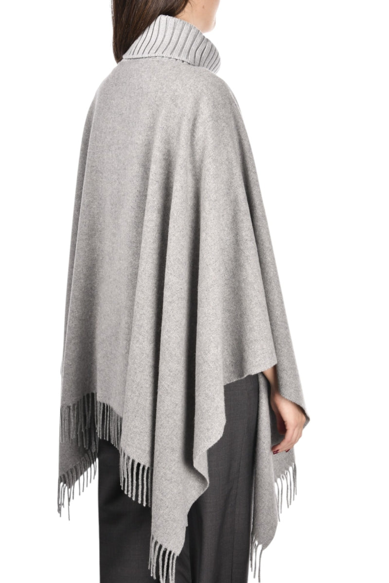 GRAN SASSO PONCHO Donna Frange-Grigio